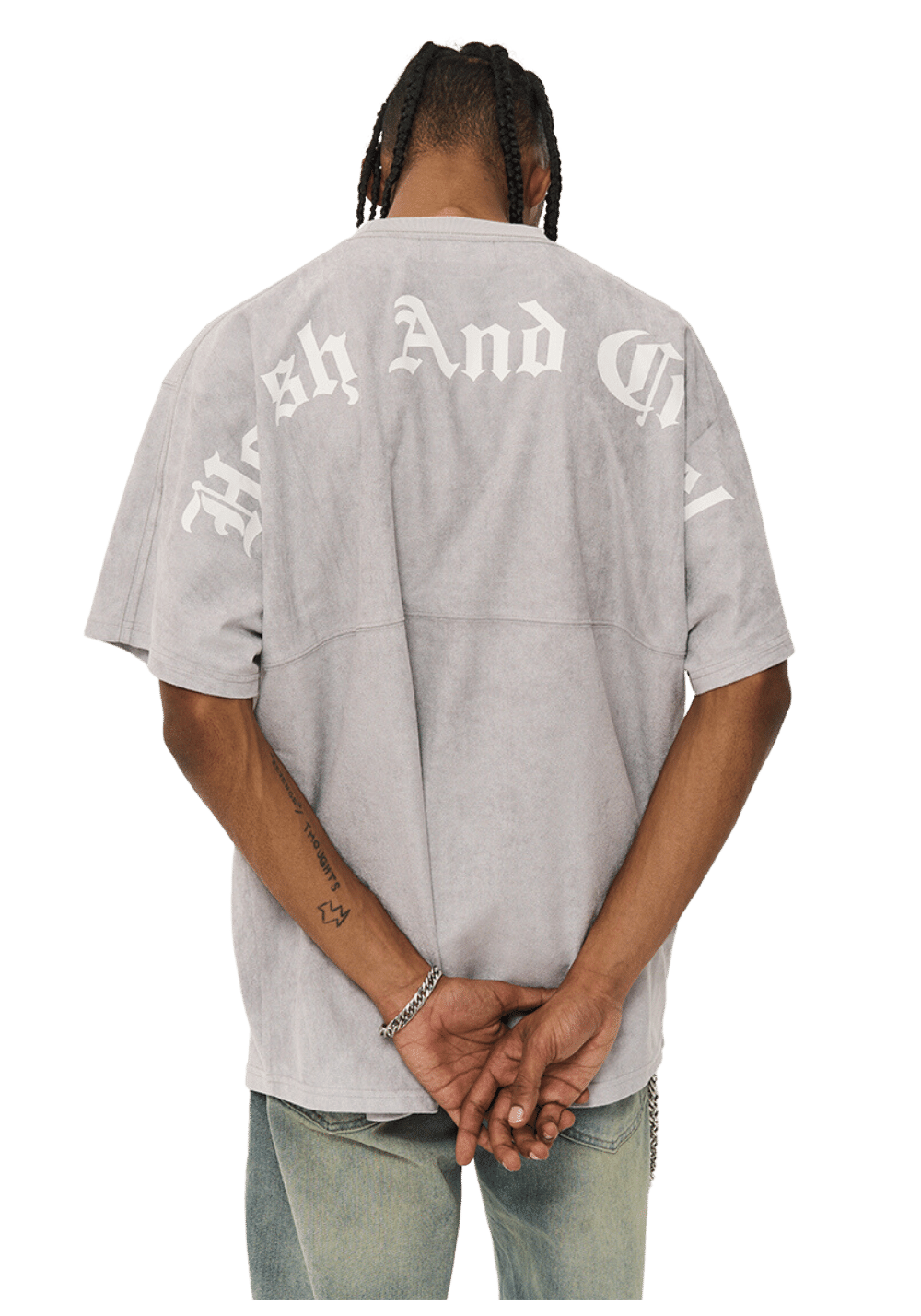 Gothic Logo Suede Tee - PSYLOS 1, Gothic Logo Suede Tee, T-Shirt, HARSH AND CRUEL, PSYLOS 1