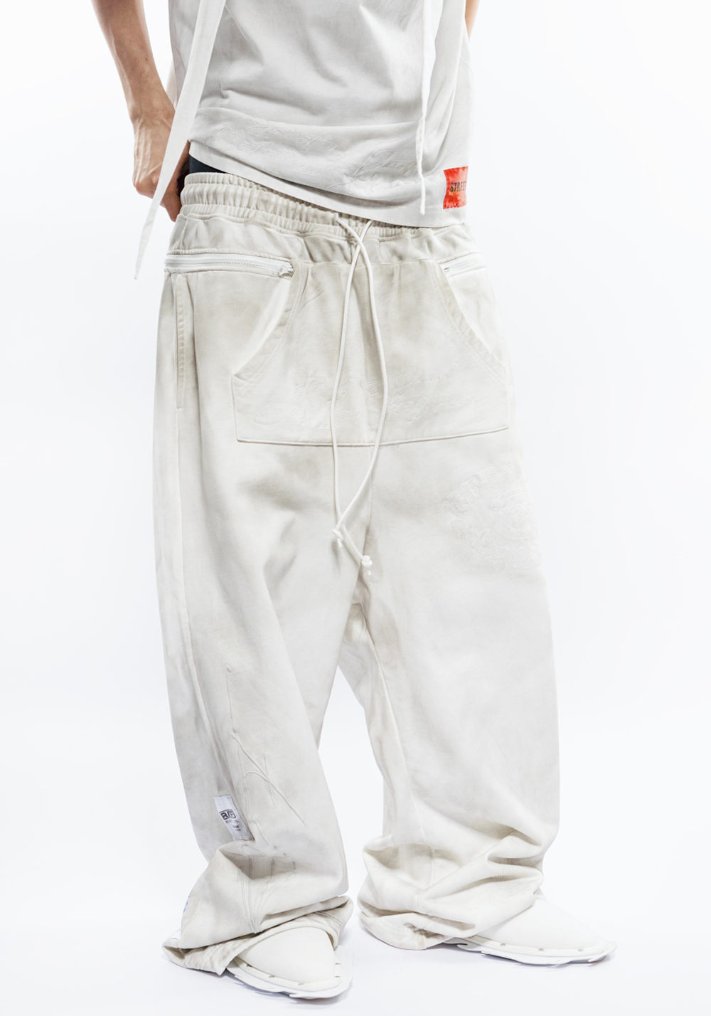 FVVO丨"Street Is Dead" Monochrome Tracksuit-White PANTS - PSYLOS 1, FVVO丨"Street Is Dead" Monochrome Tracksuit-White PANTS, Pants, FVVO&ROCKSTA•JAPAN, PSYLOS 1