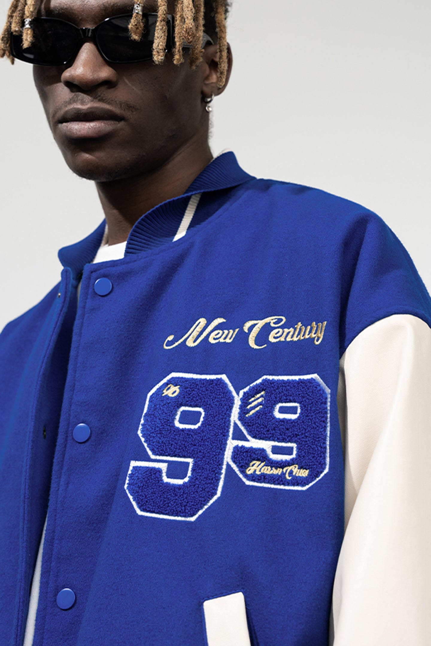 Hand-painted Star Embroidered Baseball Jersey - PSYLOS 1, Hand-painted Star Embroidered Baseball Jersey, Jacket, HARSH AND CRUEL, PSYLOS 1