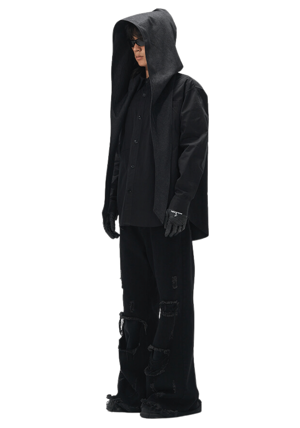 Boxy Collar Hooded Work Shirt - PSYLOS 1, Boxy Collar Hooded Work Shirt, Shirt, RELABEL, PSYLOS 1