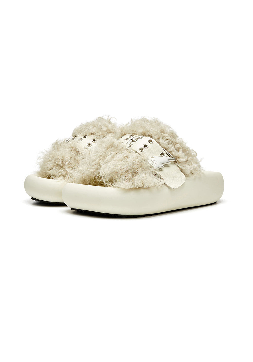 XMZY | Wool Blend Fashion Slides-White - PSYLOS 1, XMZY | Wool Blend Fashion Slides-White, Slippers, XMZY•JAPAN, PSYLOS 1