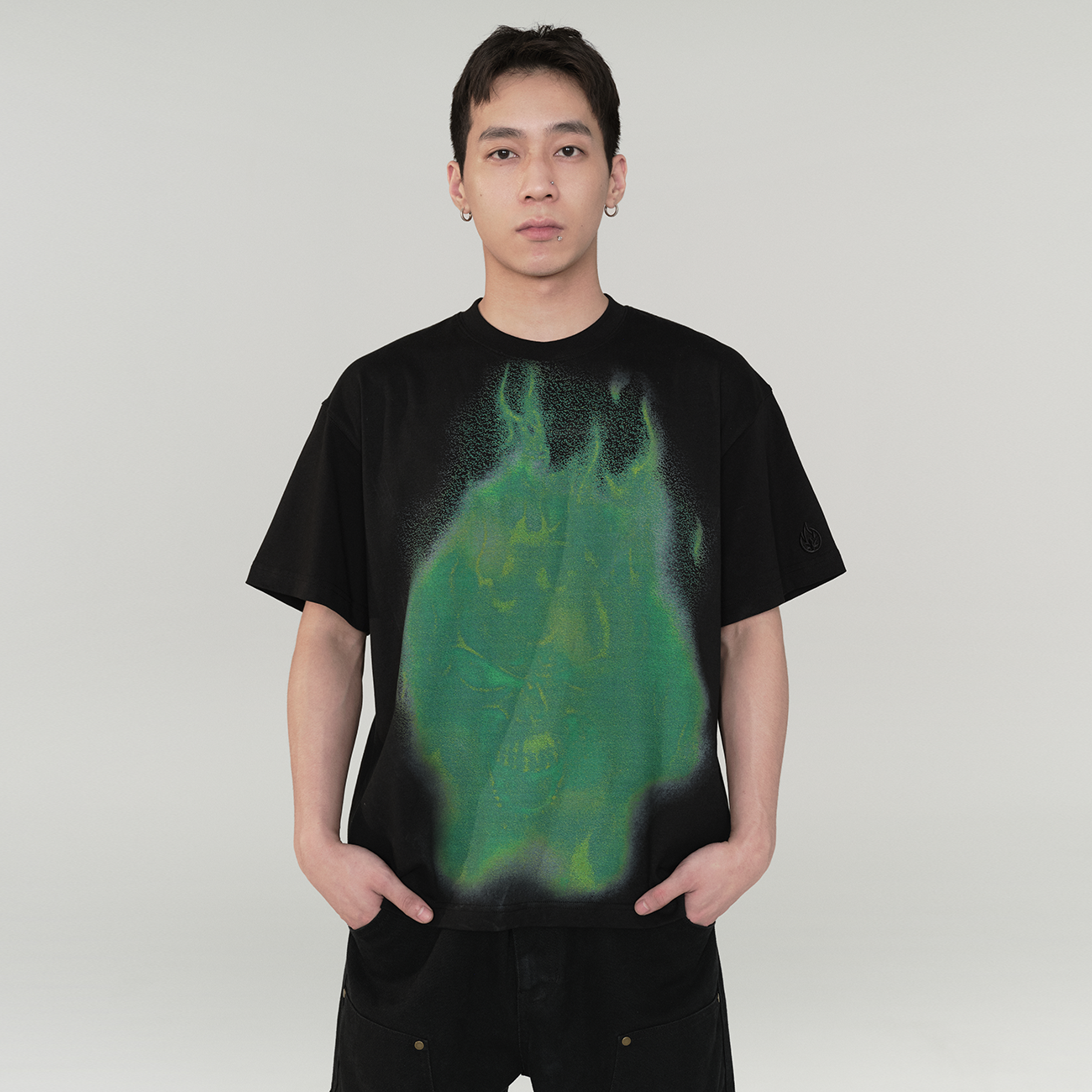 BURNIN "SPARKS" FLAME GHOST SHORT SLEEVE T-SHIRT - PSYLOS 1, BURNIN "SPARKS" FLAME GHOST SHORT SLEEVE T-SHIRT, T-Shirt, Burnin, PSYLOS 1