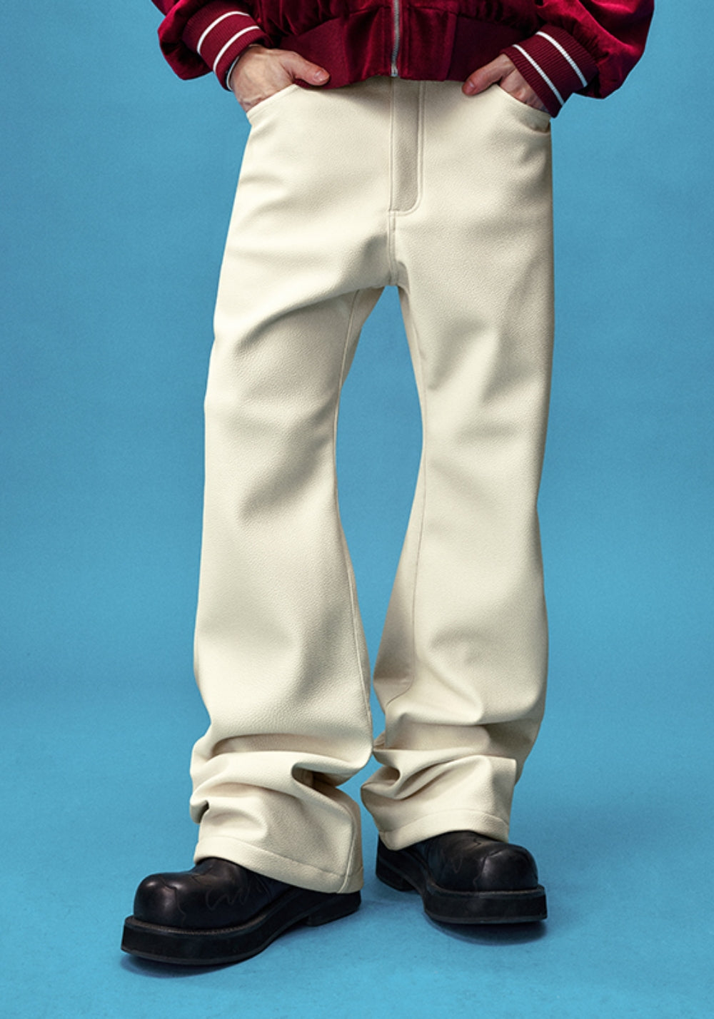 YADcrew丨YADcrew Limited Edition Lychee Leather Pants-White - PSYLOS 1, YADcrew丨YADcrew Limited Edition Lychee Leather Pants-White, Jeans, YADcrew, PSYLOS 1