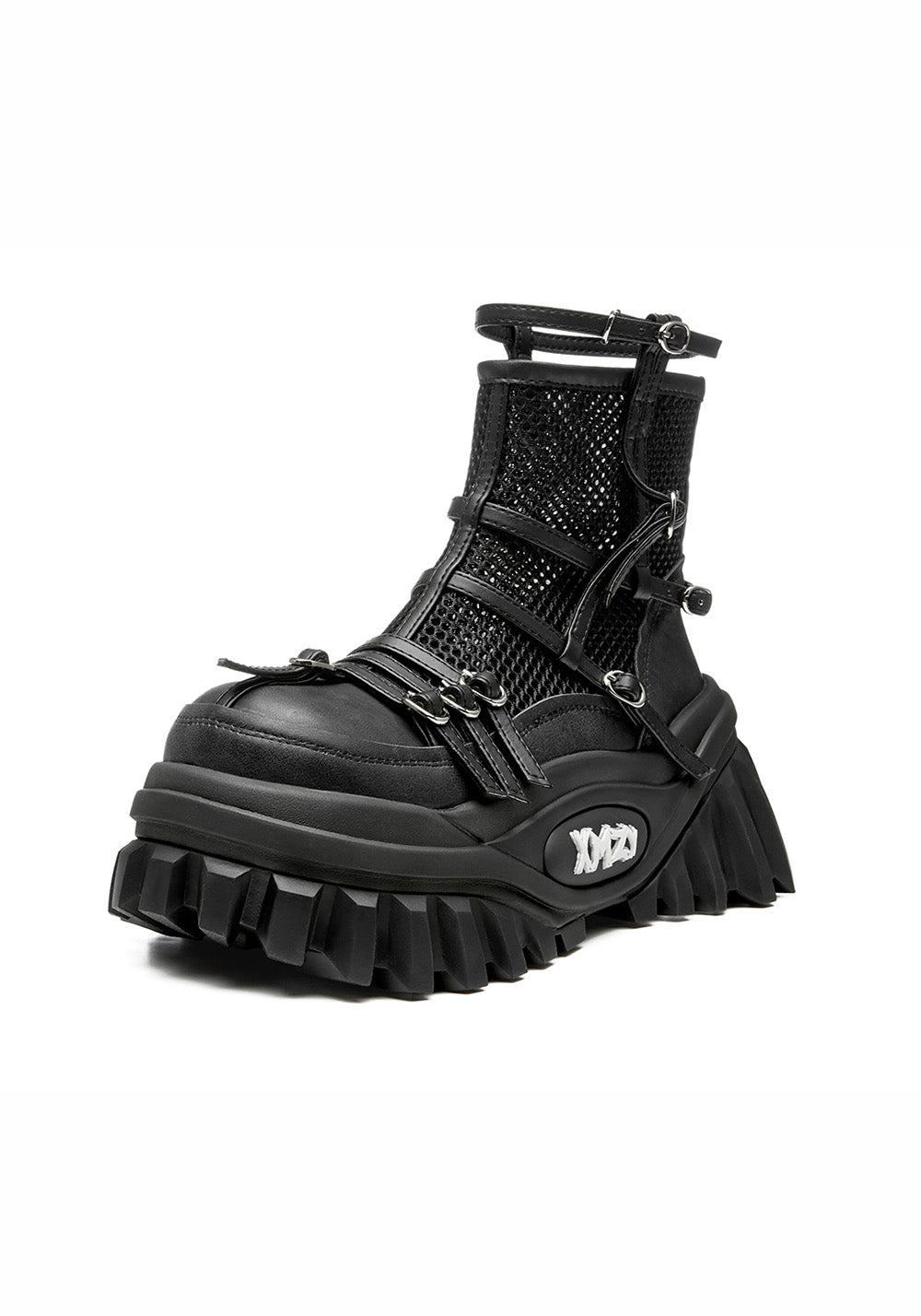 XMZY | Lace Mesh Combat Boots-Black - PSYLOS 1, XMZY | Lace Mesh Combat Boots-Black, Boots, XMZY•JAPAN, PSYLOS 1