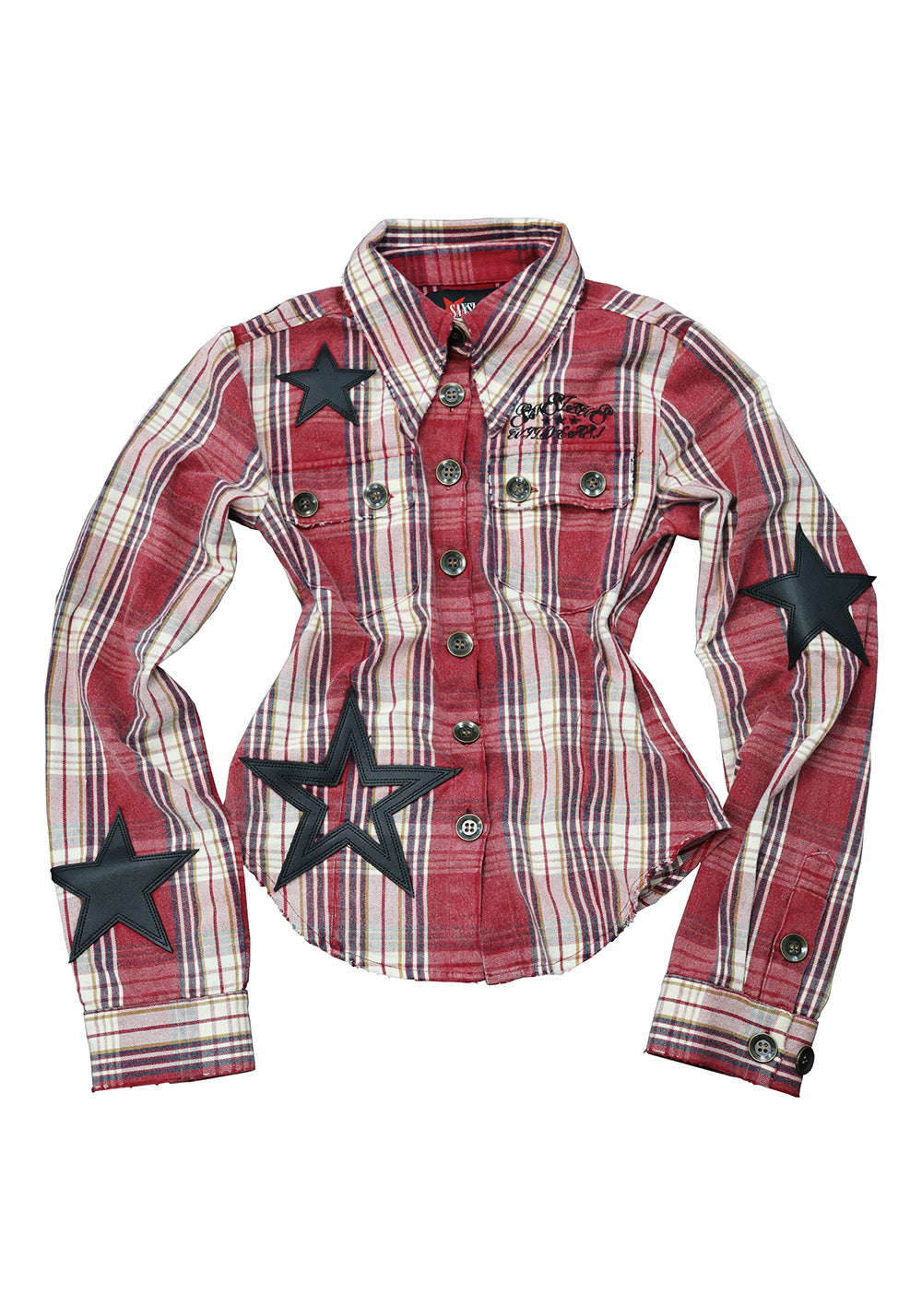 SANSLAWS丨Faux Leather Patched Washed Shirt - PSYLOS 1, SANSLAWS丨Faux Leather Patched Washed Shirt, Shirts, SANSLAWS, PSYLOS 1