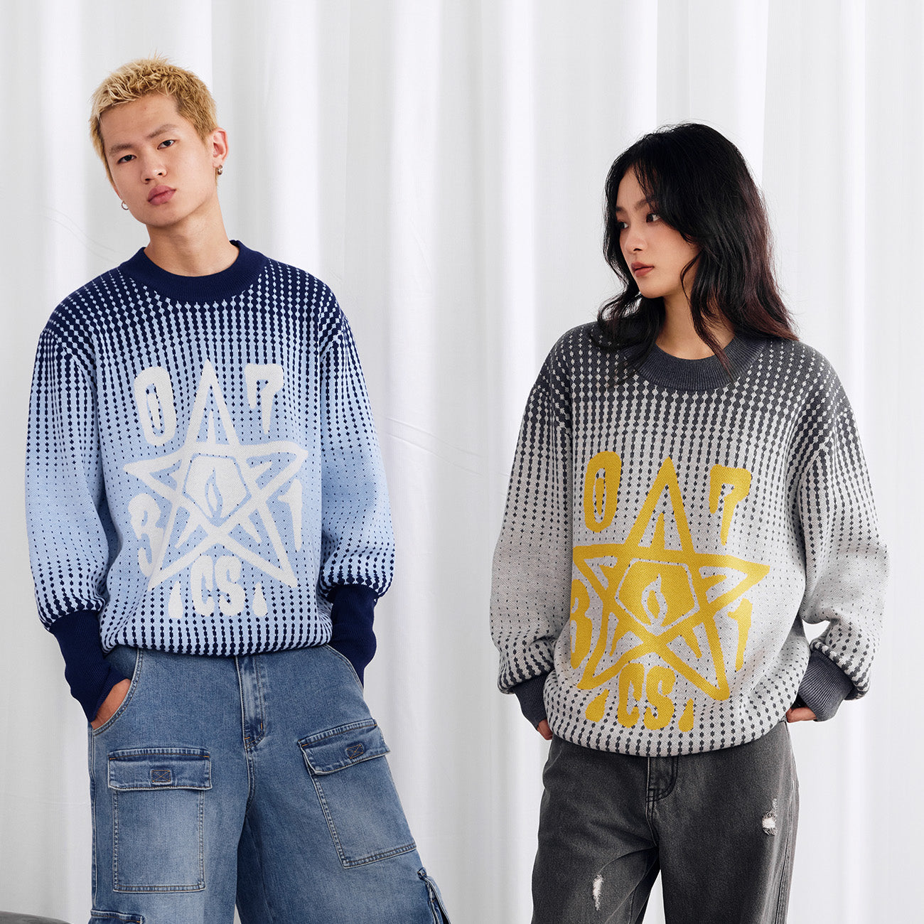 Jacquard Gradient Sweater - PSYLOS 1, Jacquard Gradient Sweater, Sweater, Burnin, PSYLOS 1