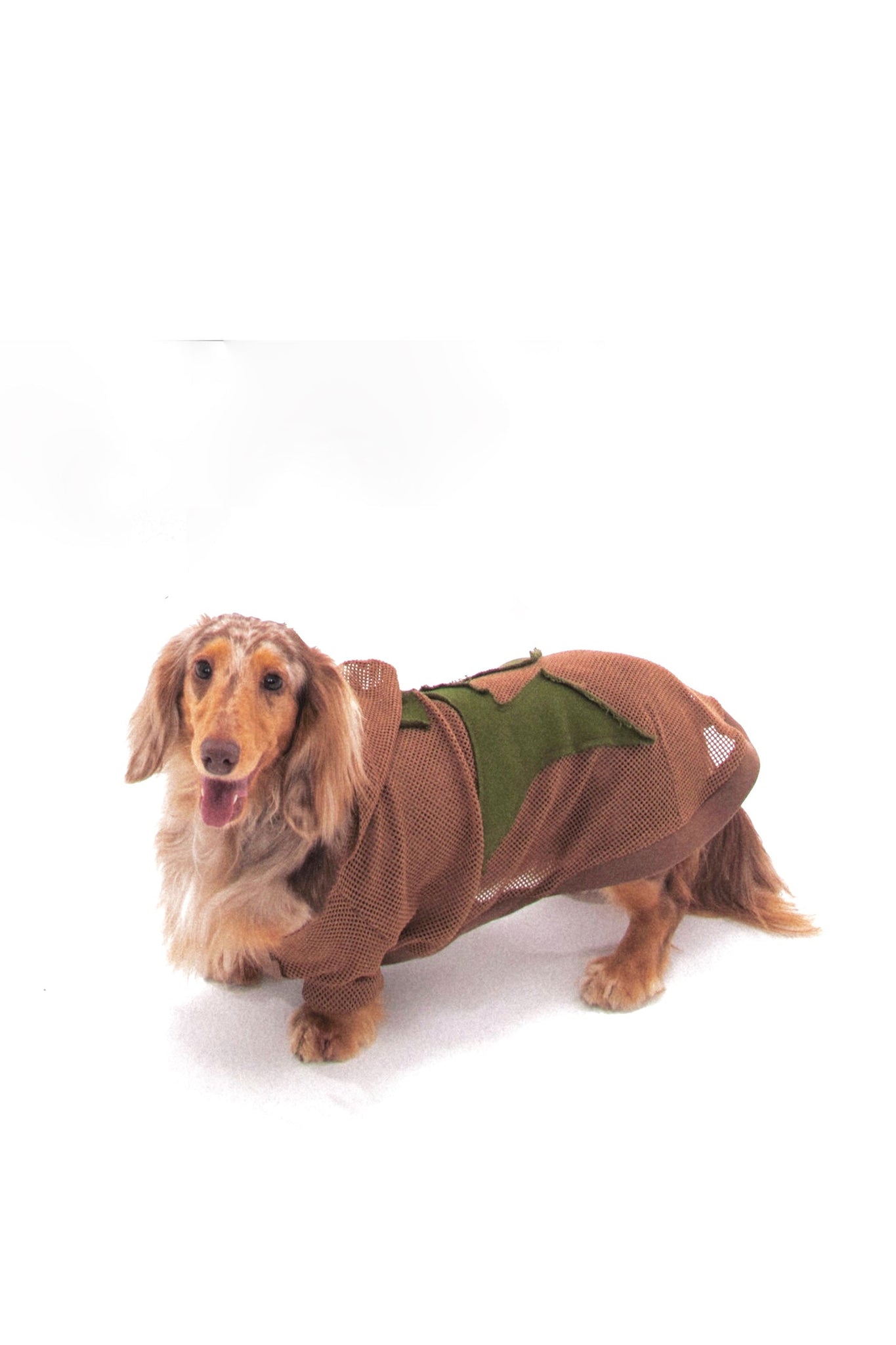 Brown Grid Patch Dog Jacket