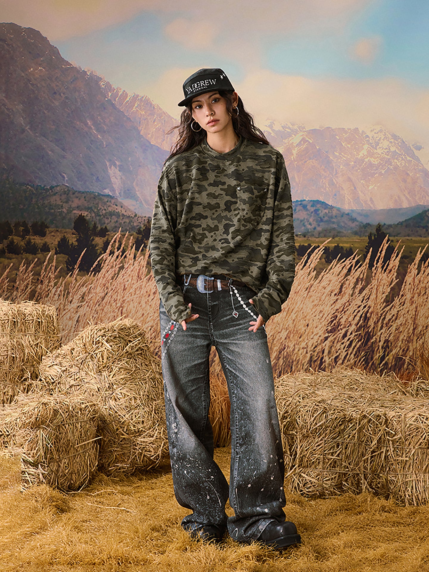 YADcrew | Wormhole Camouflage Pocket Long Sleeve - PSYLOS 1, YADcrew | Wormhole Camouflage Pocket Long Sleeve, Sweatshirt, YADcrew•JAPAN, PSYLOS 1