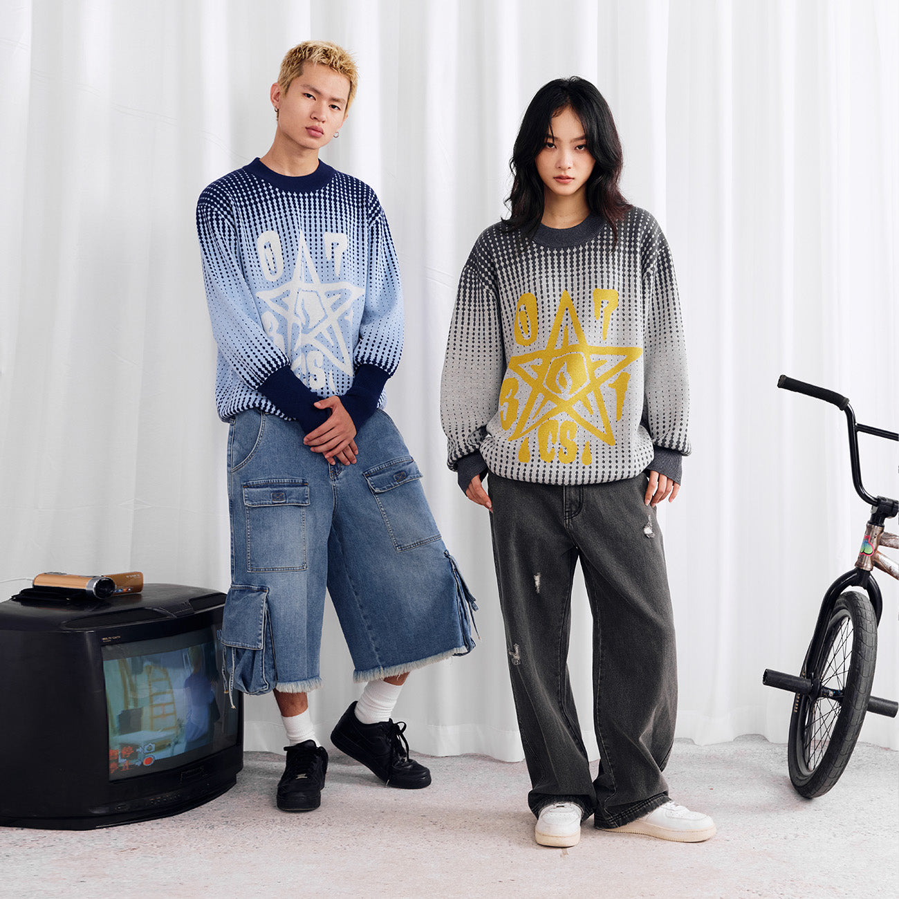 Jacquard Gradient Sweater - PSYLOS 1, Jacquard Gradient Sweater, Sweater, Burnin, PSYLOS 1