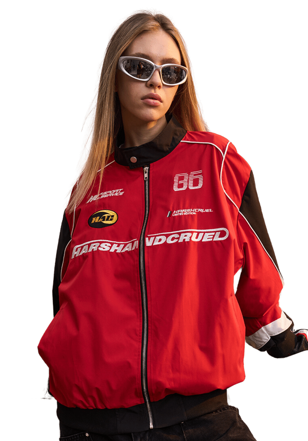 Color block cheap racer jacket