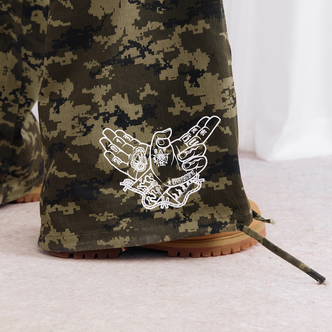 Burnin* "2503" Digital Camouflage Wide-Leg Pants - PSYLOS 1, Burnin* "2503" Digital Camouflage Wide-Leg Pants, Pants, Burnin, PSYLOS 1