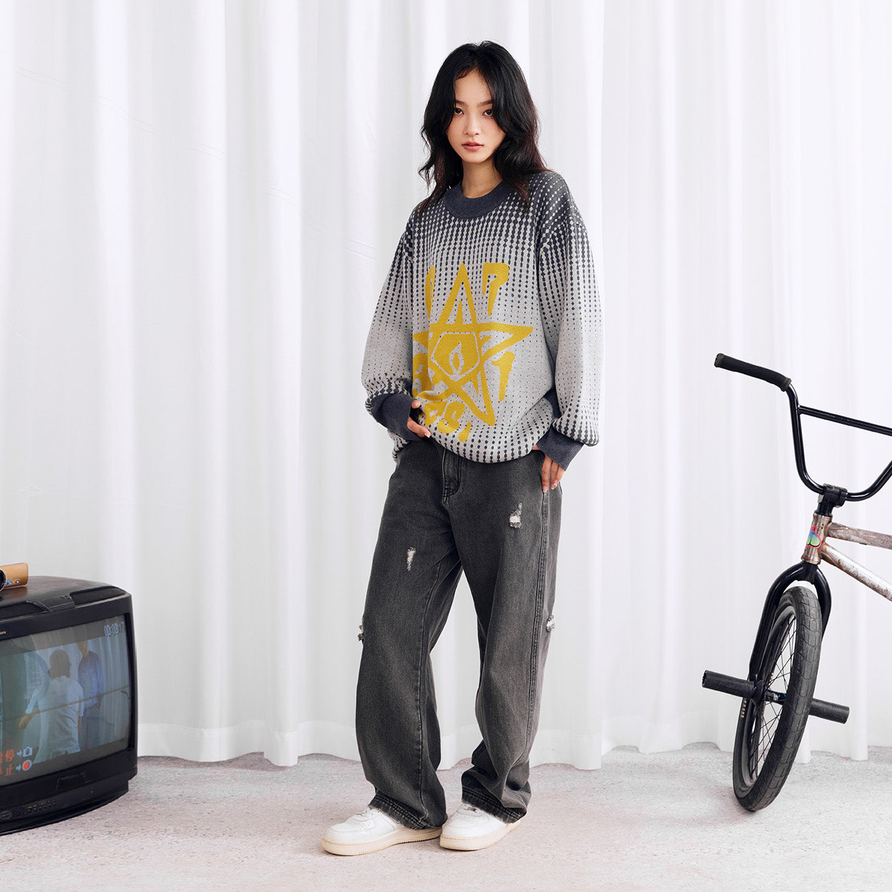 Jacquard Gradient Sweater - PSYLOS 1, Jacquard Gradient Sweater, Sweater, Burnin, PSYLOS 1