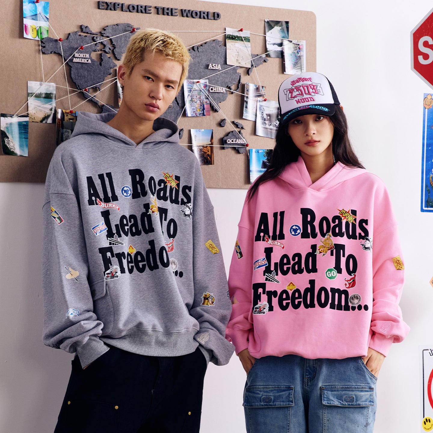 BURNIN* Realistic Sticker Slogan Hoodie - PSYLOS 1, BURNIN* Realistic Sticker Slogan Hoodie, Hoodie, Burnin, PSYLOS 1