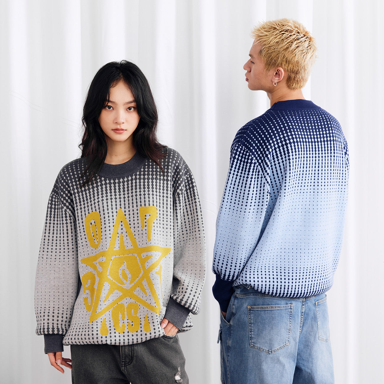 Jacquard Gradient Sweater - PSYLOS 1, Jacquard Gradient Sweater, Sweater, Burnin, PSYLOS 1