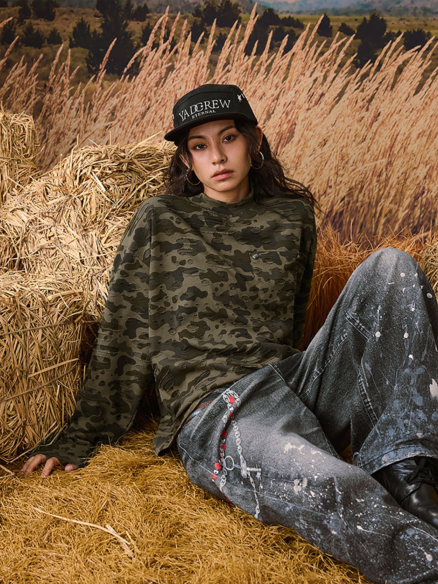 YADcrew | Wormhole Camouflage Pocket Long Sleeve - PSYLOS 1, YADcrew | Wormhole Camouflage Pocket Long Sleeve, Sweatshirt, YADcrew•JAPAN, PSYLOS 1