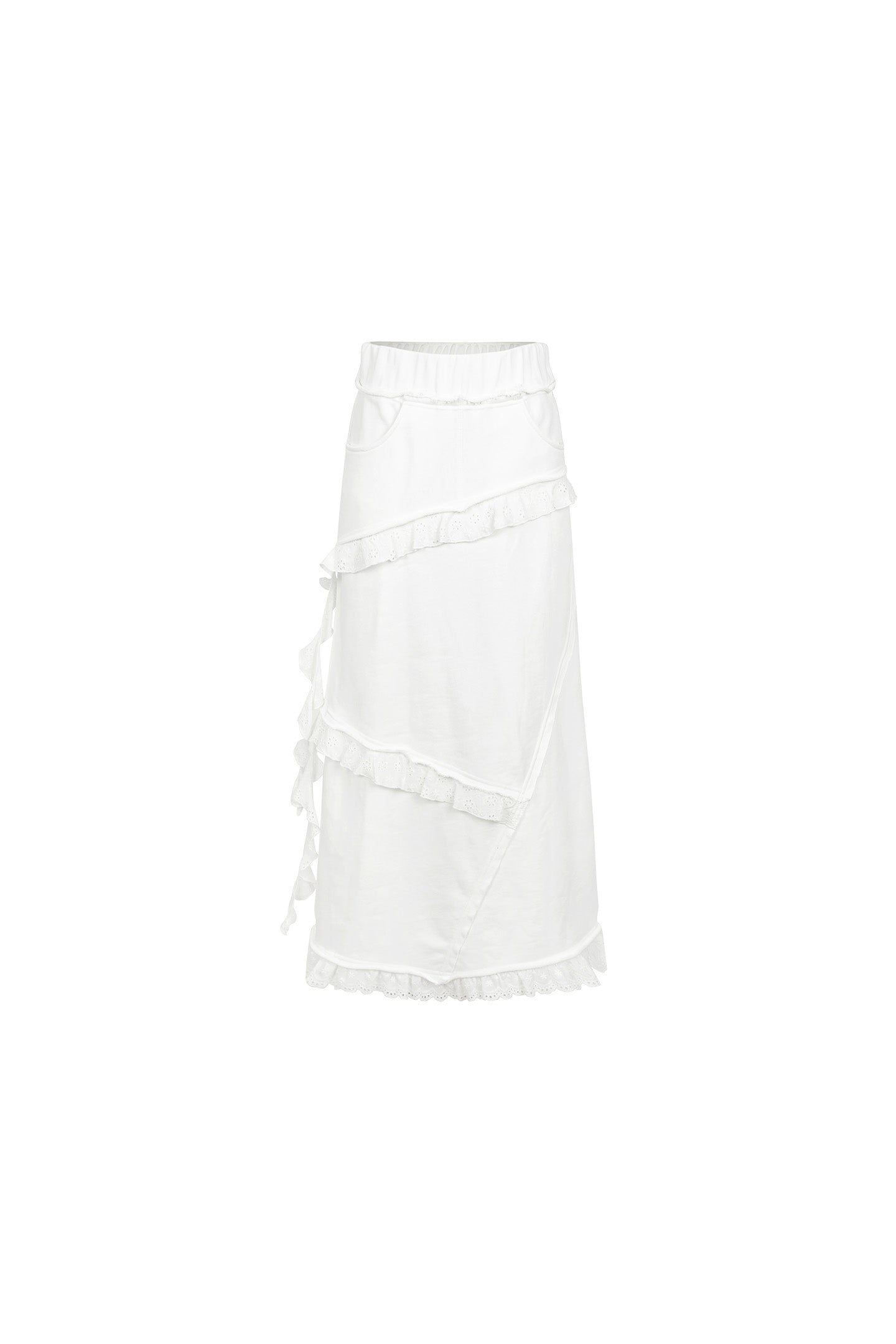 Lace Panel Sweatshirt Skirt