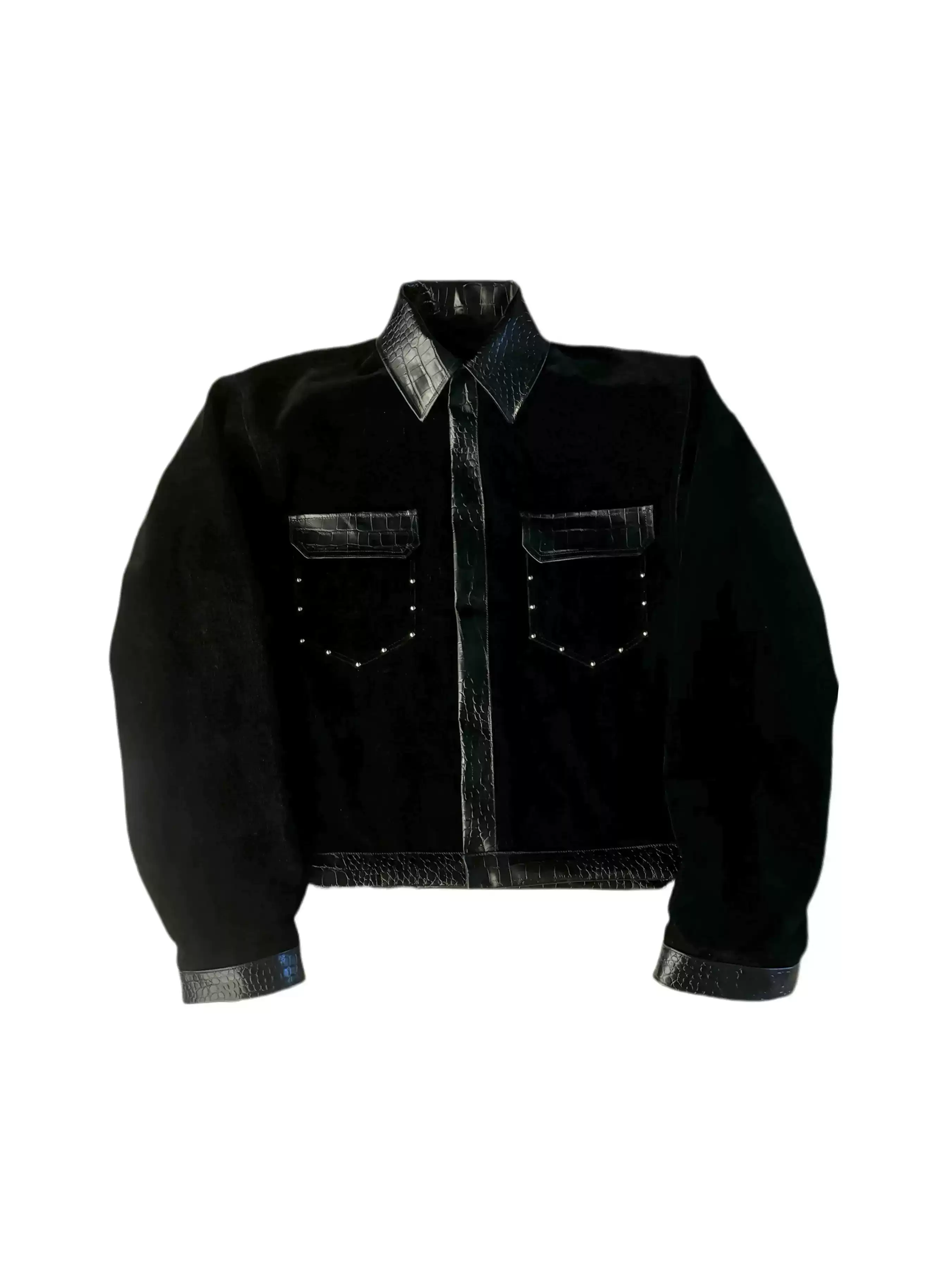 "BEDLAM"  Croc Velvet Denim Jacket - PSYLOS 1, "BEDLAM"  Croc Velvet Denim Jacket, Jacket, ANONYM, PSYLOS 1