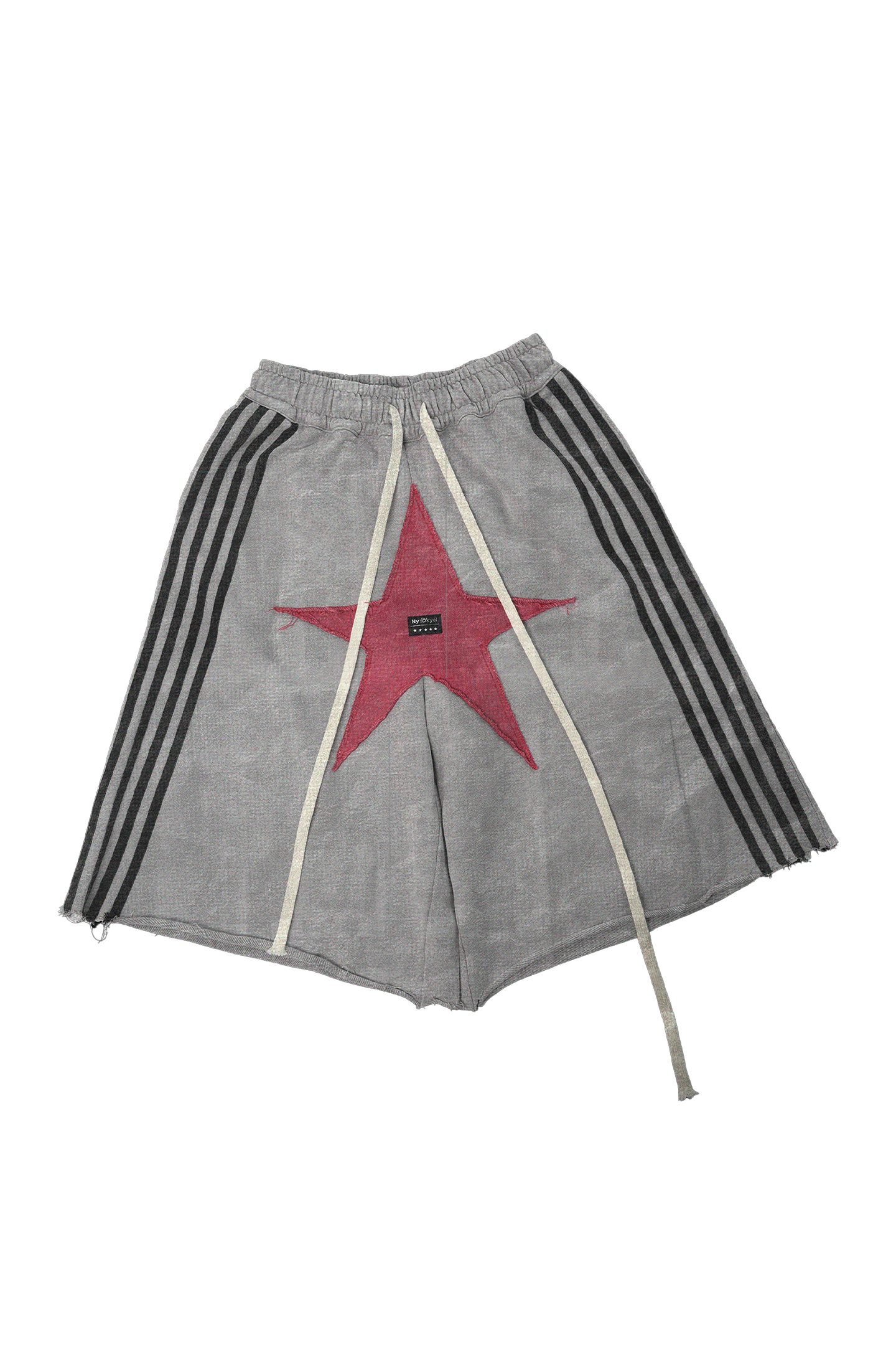 Star Patch Cropped Raw Edge Sweatpants