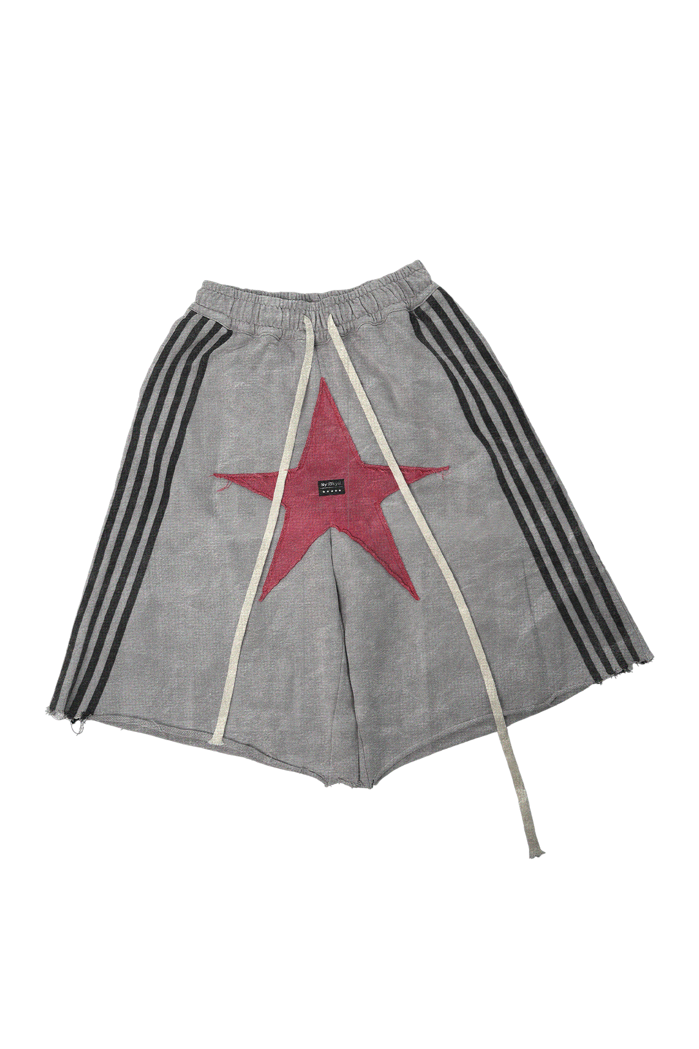 Star Patch Cropped Raw Edge Sweatpants