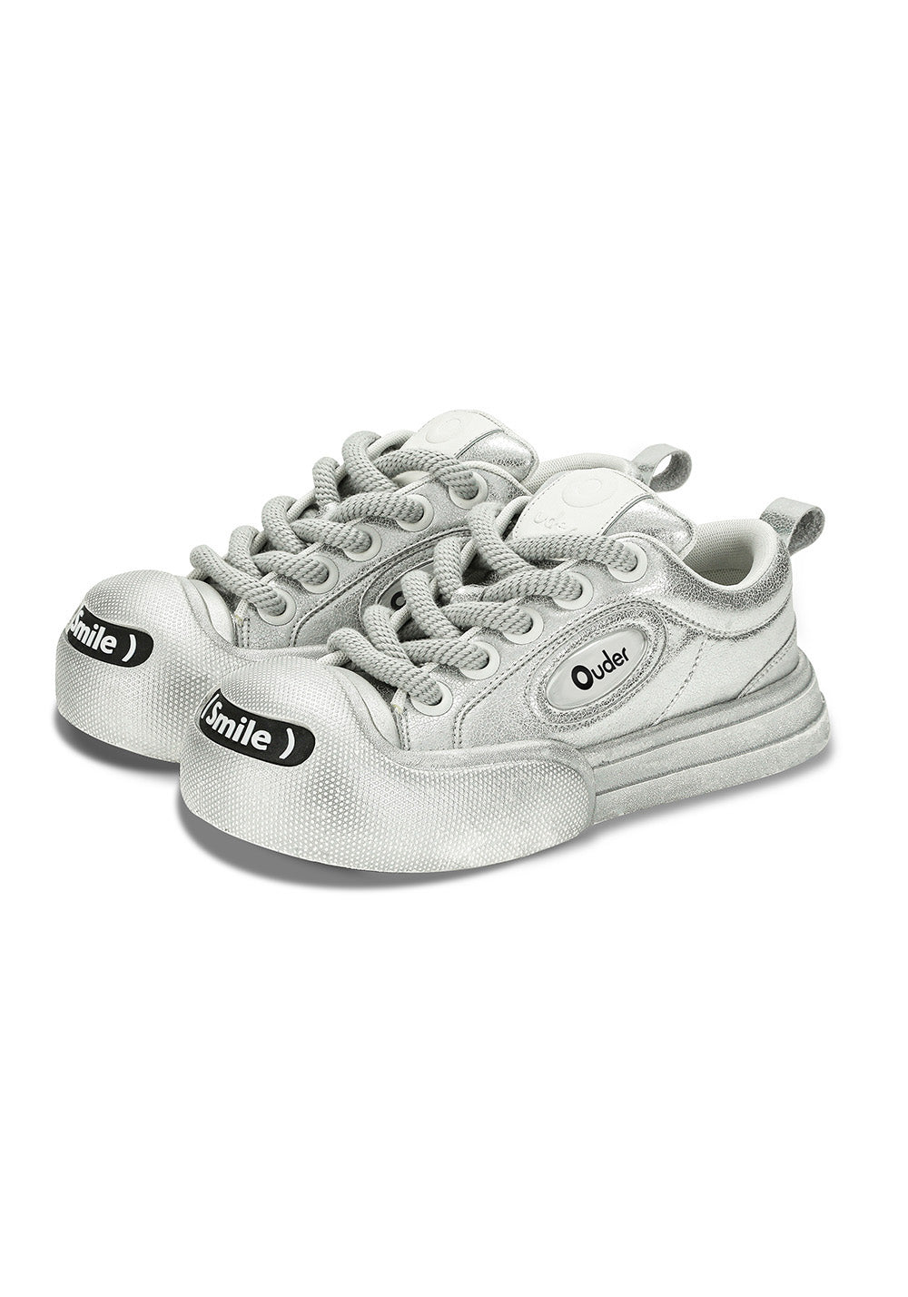 OUDER丨Smile Open Smile Big Head Canvas Shoes-Silver - PSYLOS 1, OUDER丨Smile Open Smile Big Head Canvas Shoes-Silver, Canvas Sneakers, OUDER, PSYLOS 1
