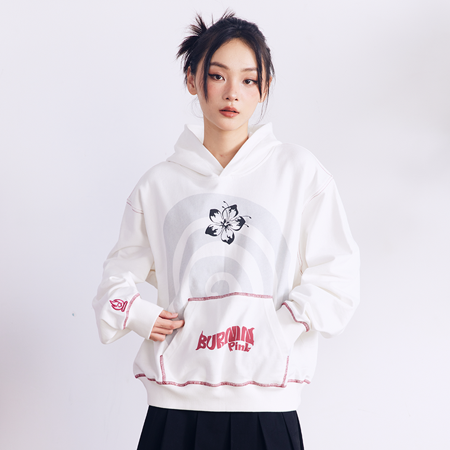 BURNIN* Swirl Contrast Color Foam Hoodie - PSYLOS 1, BURNIN* Swirl Contrast Color Foam Hoodie, Hoodie, Burnin, PSYLOS 1