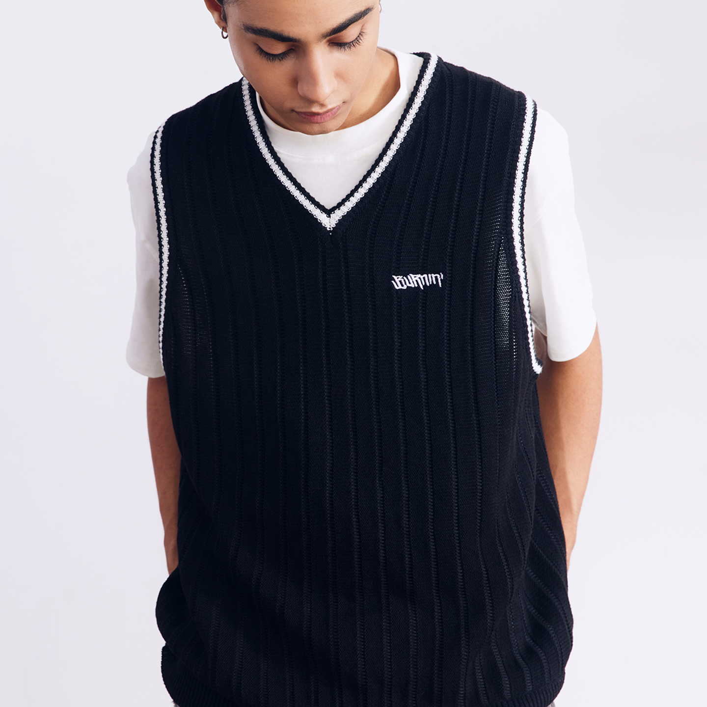 BURNIN* “97’series” v-neck custom knitted vest - PSYLOS 1, BURNIN* “97’series” v-neck custom knitted vest, T-Shirt, Burnin, PSYLOS 1