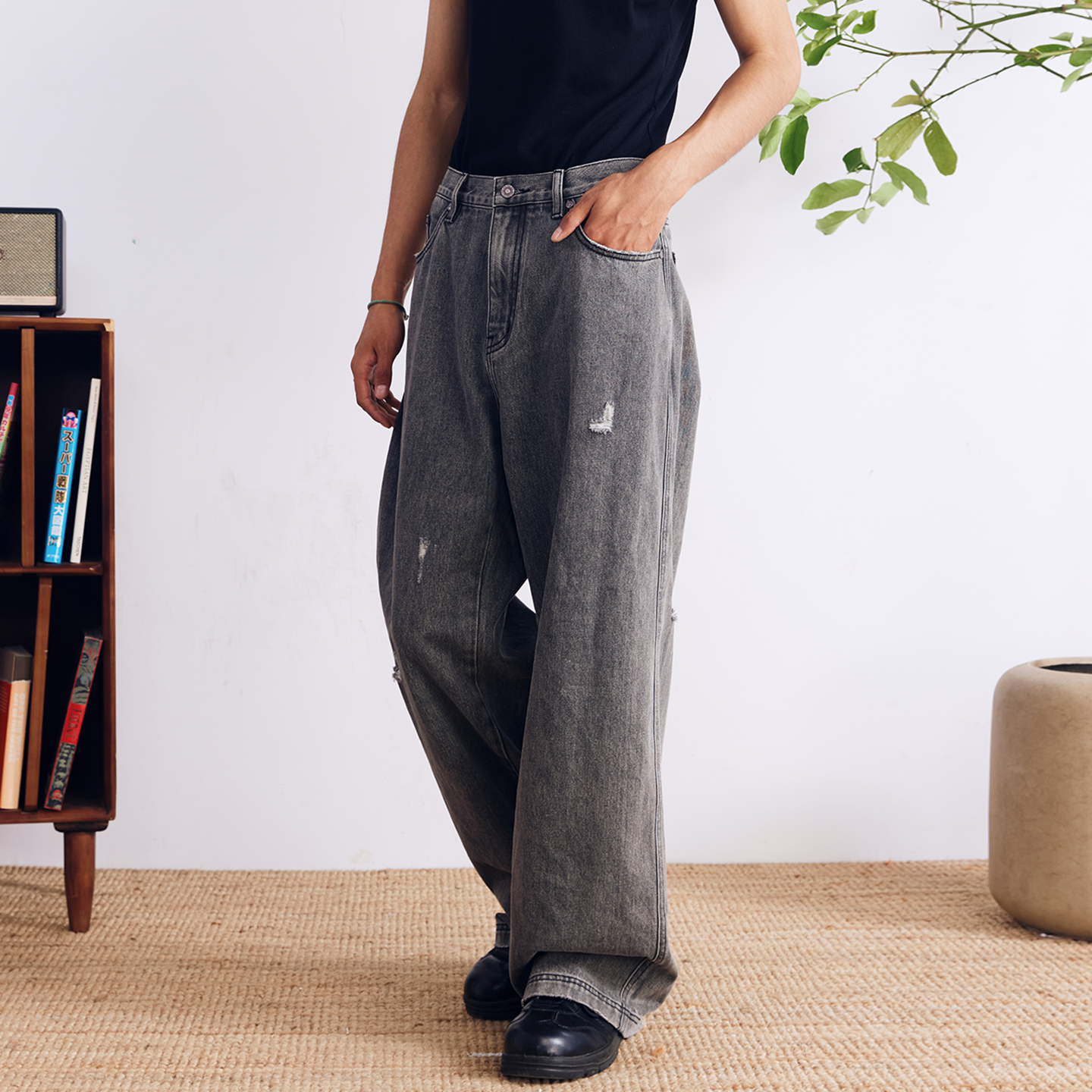 BURNIN* “97’series” retro washed distressed jeans - PSYLOS 1, BURNIN* “97’series” retro washed distressed jeans, Pants, Burnin, PSYLOS 1