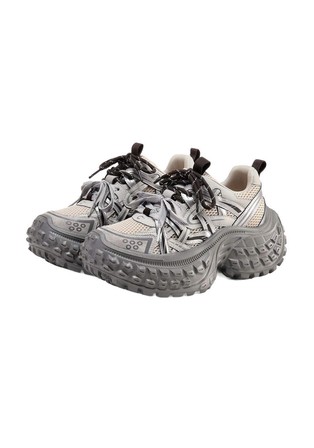 C.BANNER丨Silver Chunky Dad Sneakers for Women - PSYLOS 1, C.BANNER丨Silver Chunky Dad Sneakers for Women, Chunky Sneakers, C.BANNER, PSYLOS 1