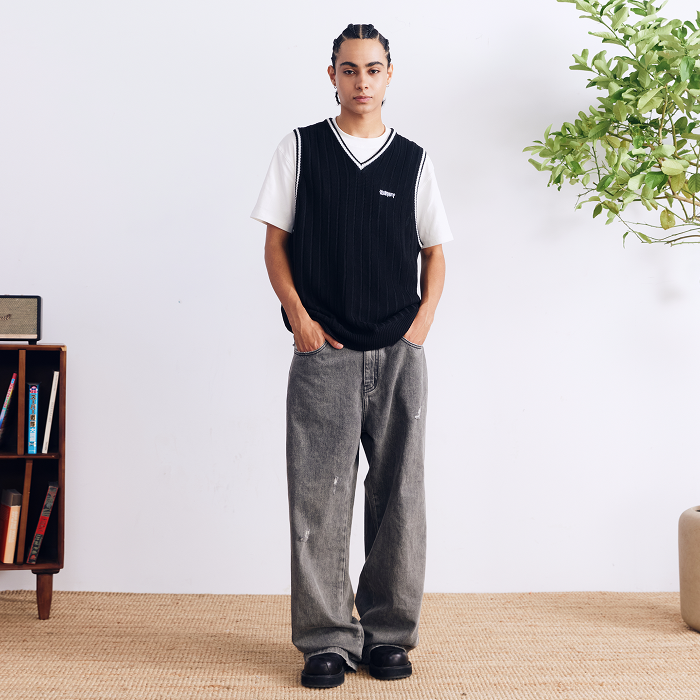 BURNIN* “97’series” v-neck custom knitted vest - PSYLOS 1, BURNIN* “97’series” v-neck custom knitted vest, T-Shirt, Burnin, PSYLOS 1