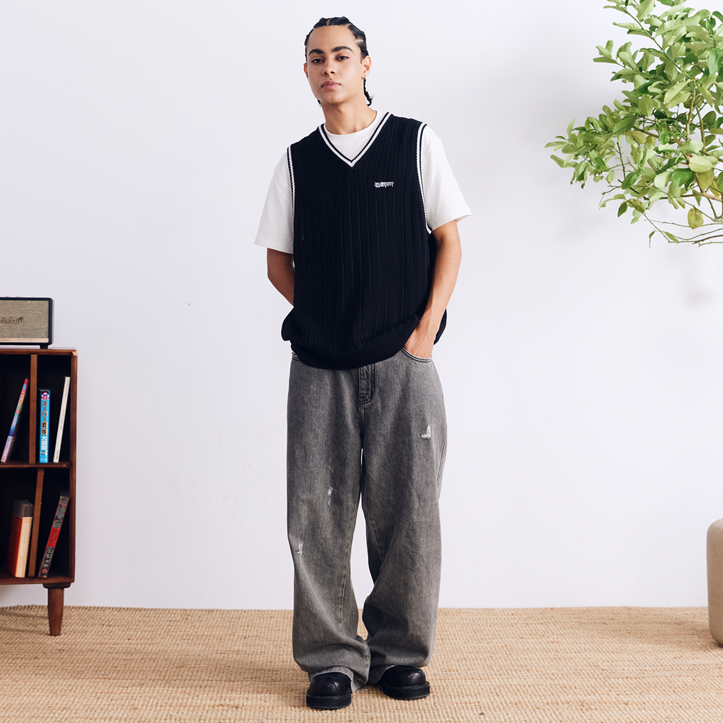 BURNIN* “97’series” v-neck custom knitted vest - PSYLOS 1, BURNIN* “97’series” v-neck custom knitted vest, T-Shirt, Burnin, PSYLOS 1