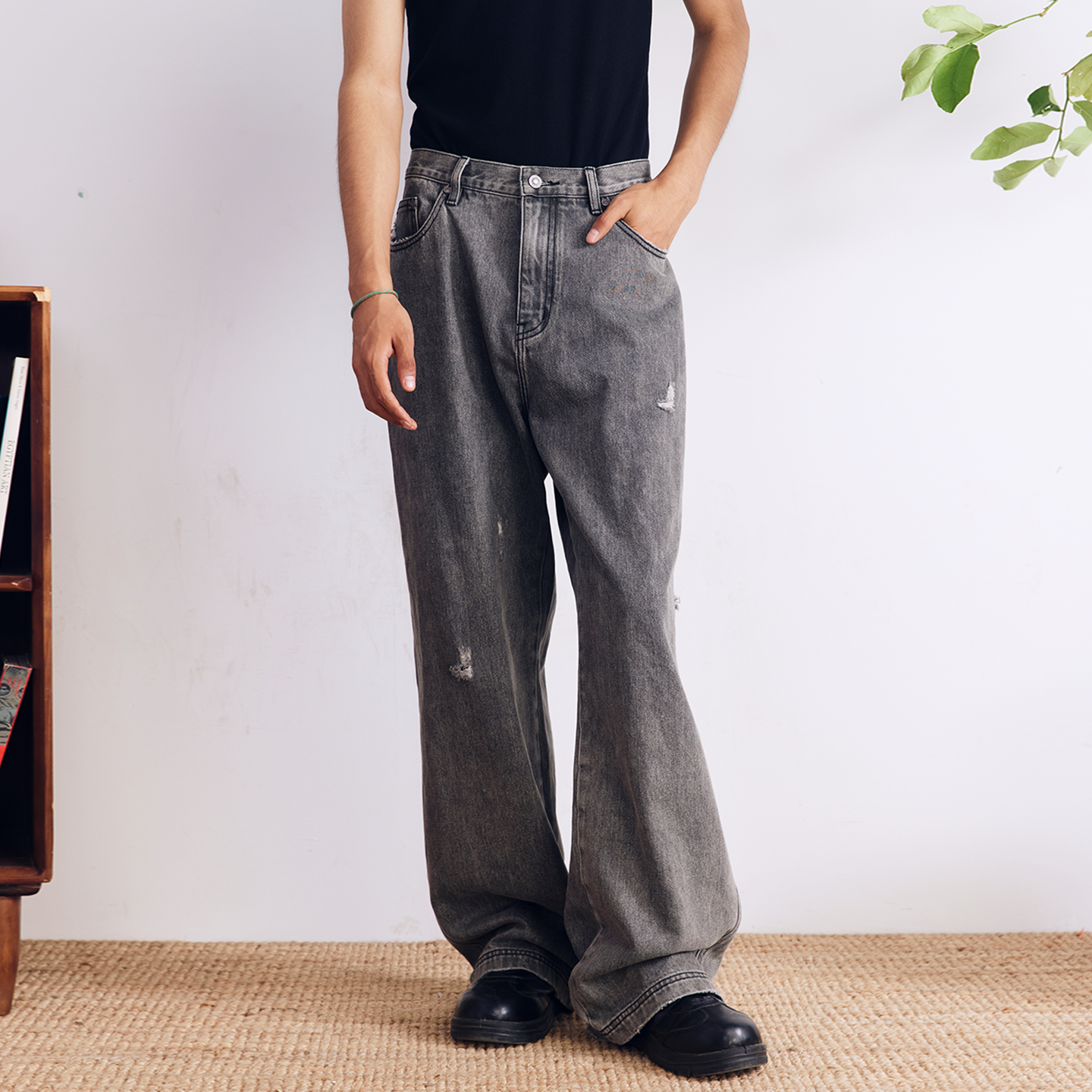 BURNIN* “97’series” retro washed distressed jeans - PSYLOS 1, BURNIN* “97’series” retro washed distressed jeans, Pants, Burnin, PSYLOS 1