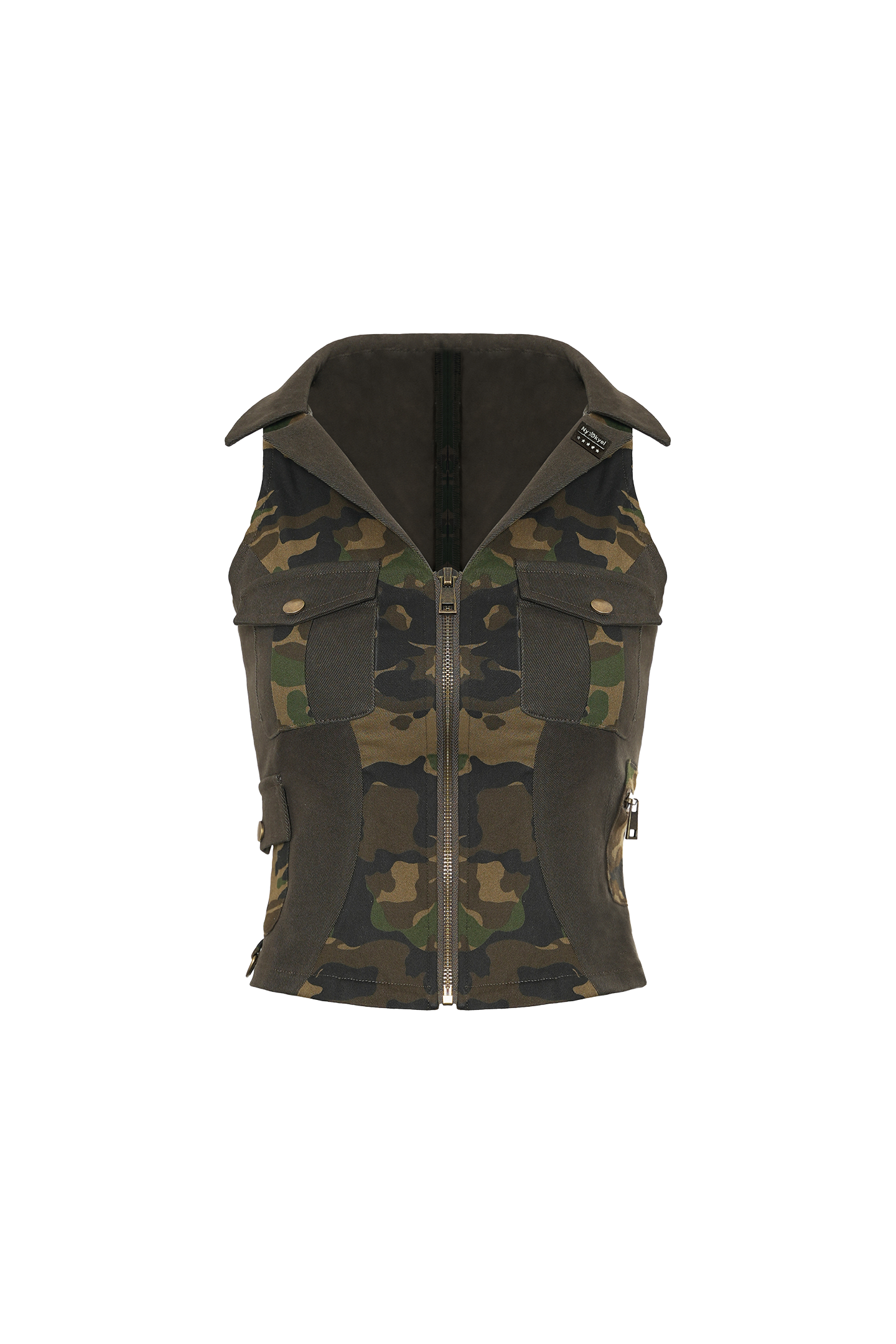 Camouflage Patchwork Multi-Pocket Vest