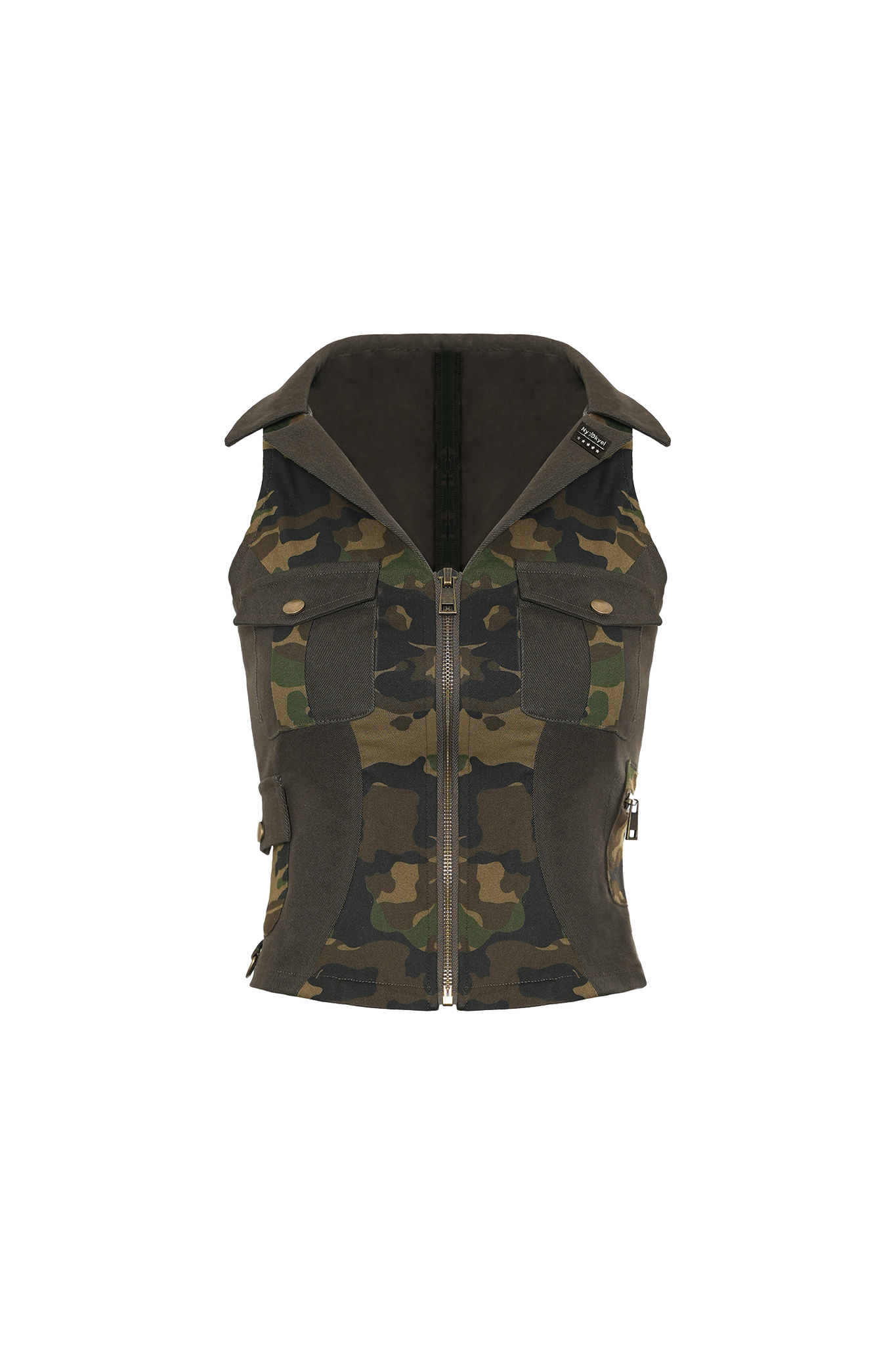 Camouflage Patchwork Multi-Pocket Vest