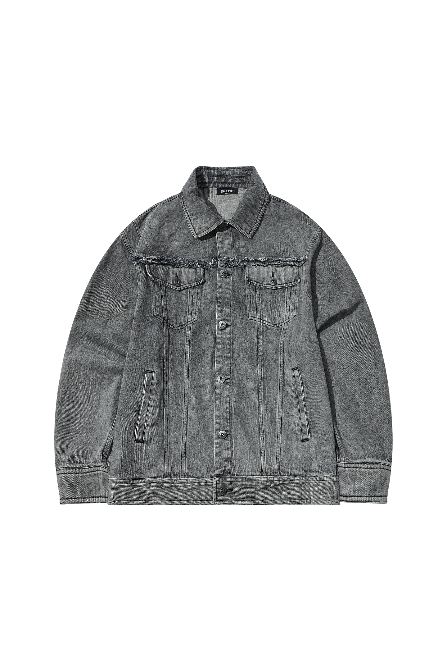 Embroidered Patche Washed Denim Jacket