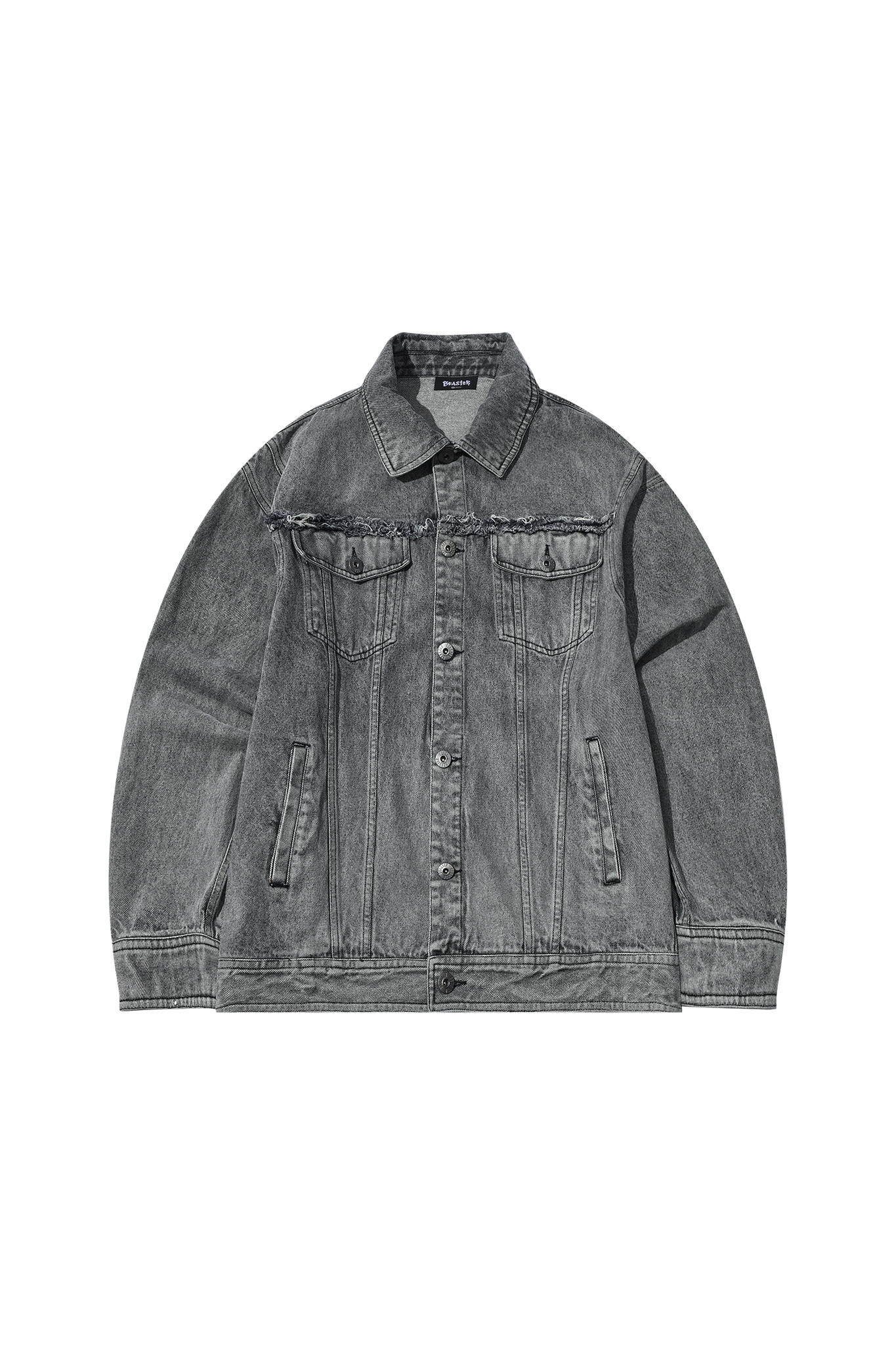 Embroidered Patche Washed Denim Jacket