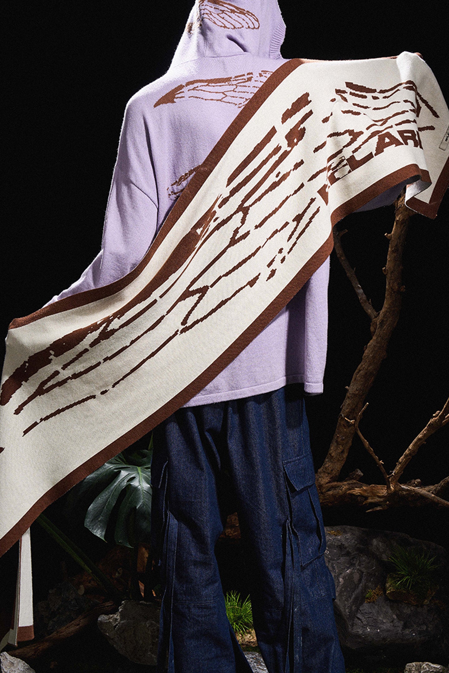 RELABEL丨Winged wool scarf - PSYLOS 1, RELABEL丨Winged wool scarf, Scarf, RELABEL, PSYLOS 1