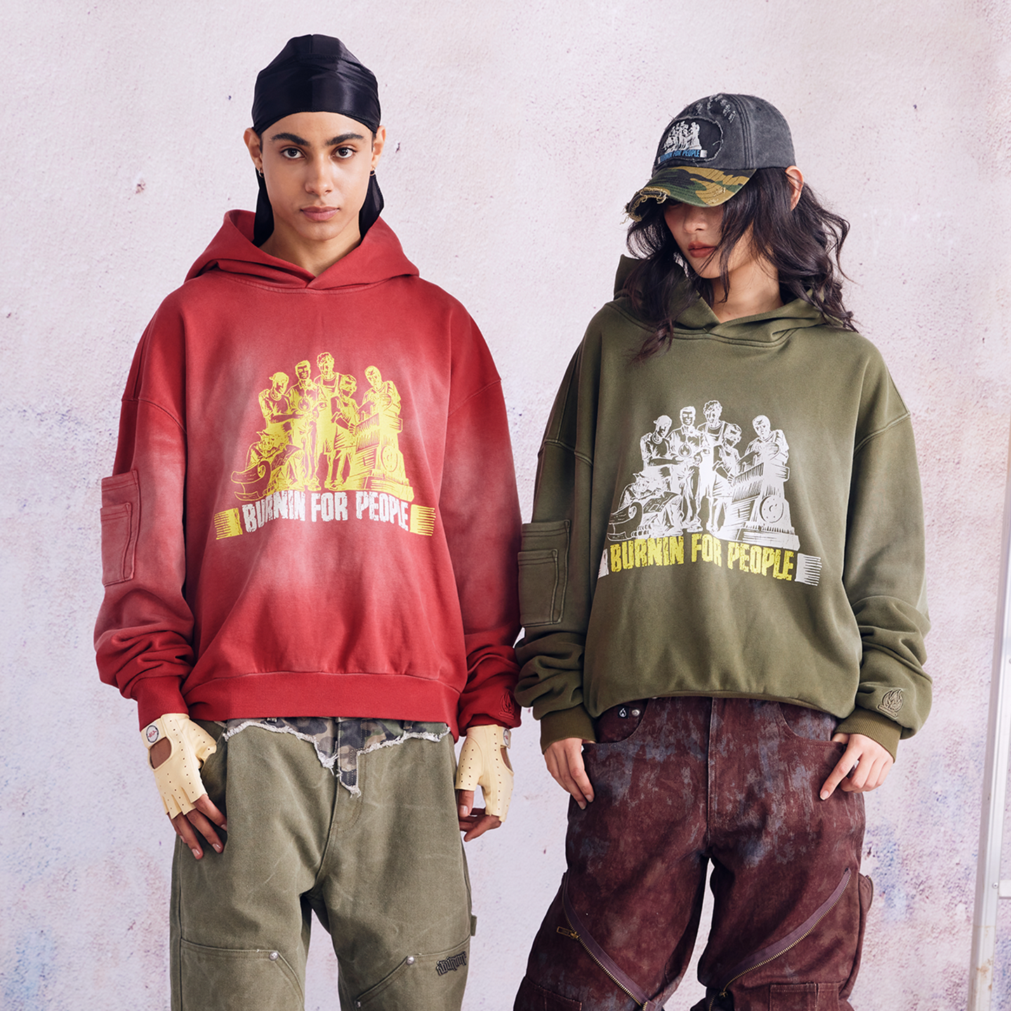 BURNIN Distressed Washed Printed Hoodie - PSYLOS 1, BURNIN Distressed Washed Printed Hoodie, Hoodie, Burnin, PSYLOS 1