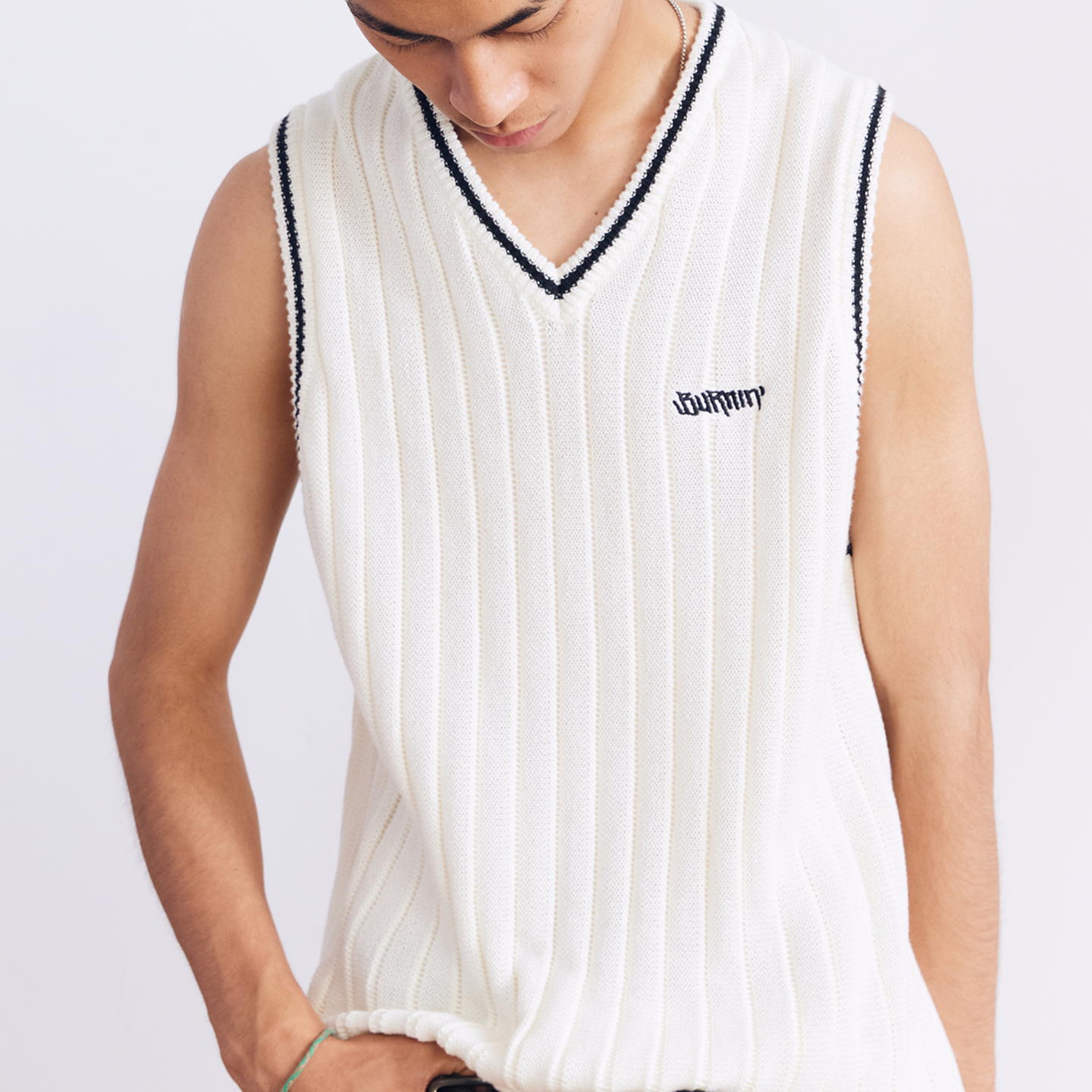 BURNIN* “97’series” v-neck custom knitted vest - PSYLOS 1, BURNIN* “97’series” v-neck custom knitted vest, T-Shirt, Burnin, PSYLOS 1