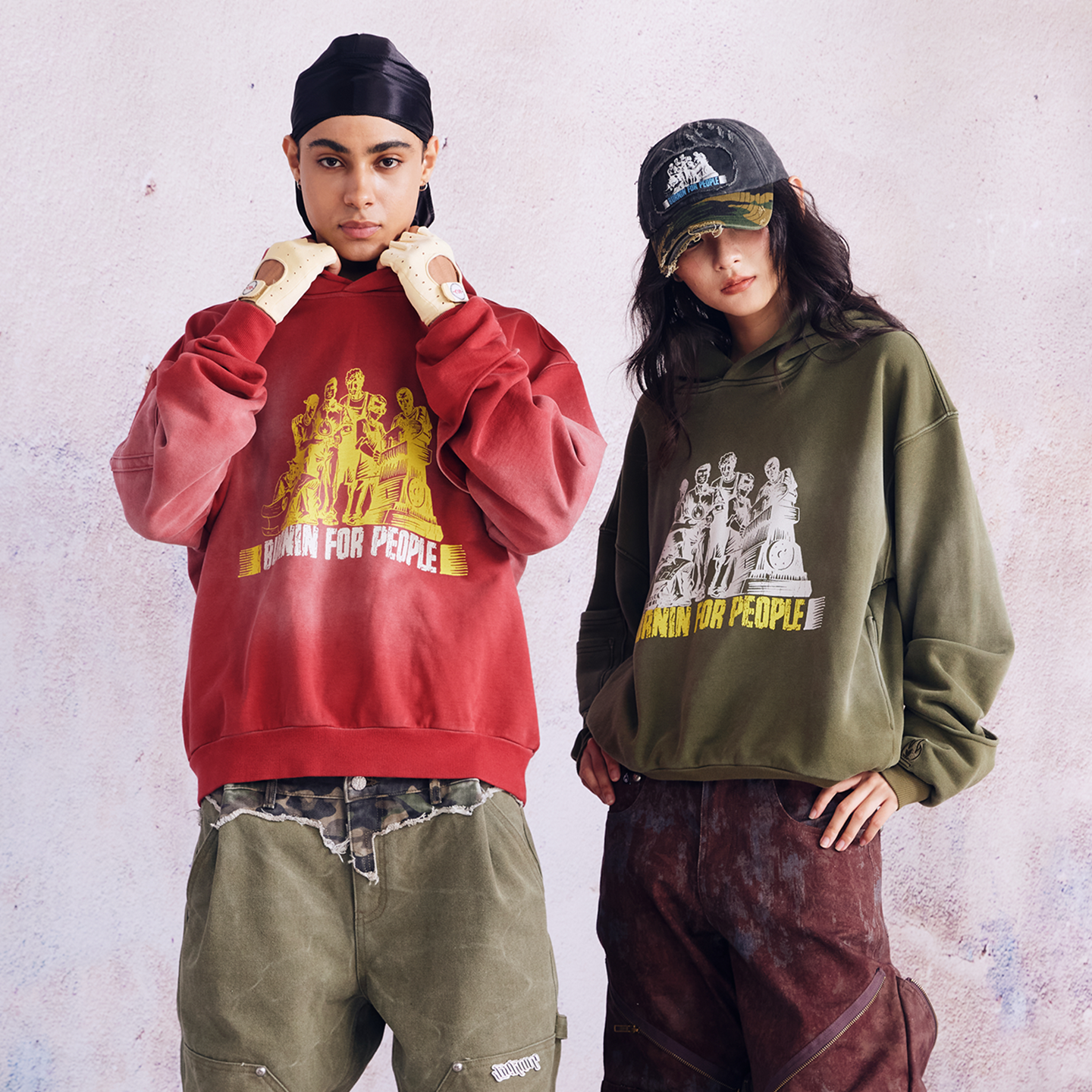 BURNIN Distressed Washed Printed Hoodie - PSYLOS 1, BURNIN Distressed Washed Printed Hoodie, Hoodie, Burnin, PSYLOS 1