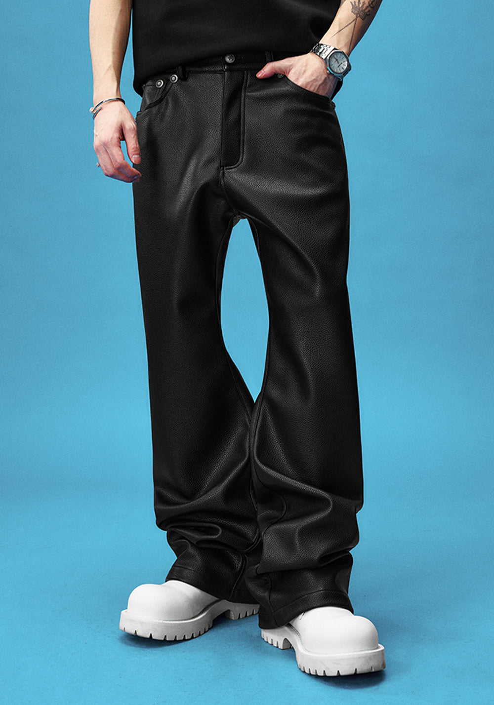 Lychee Leather Basic Micro Leather Pants