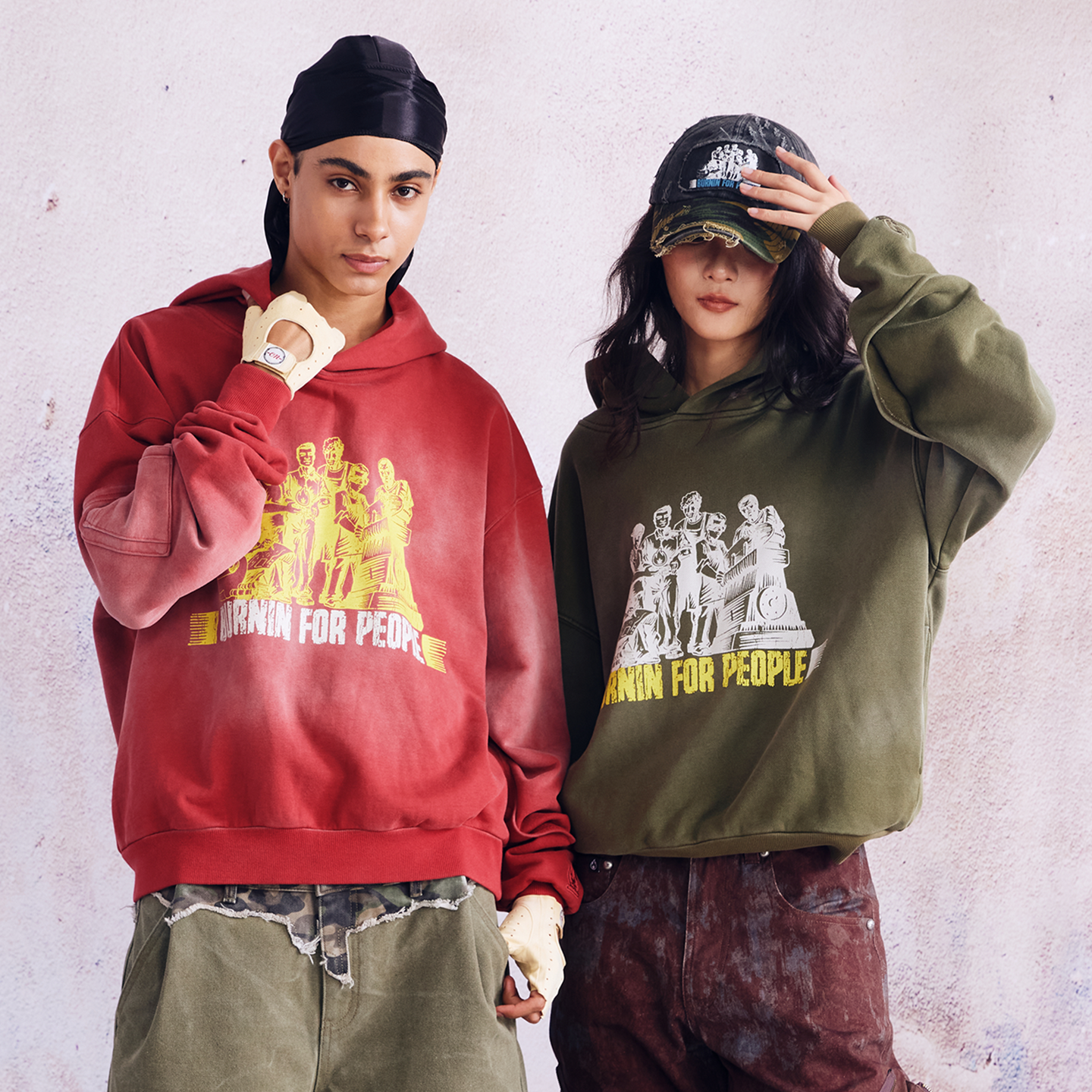 BURNIN Distressed Washed Printed Hoodie - PSYLOS 1, BURNIN Distressed Washed Printed Hoodie, Hoodie, Burnin, PSYLOS 1