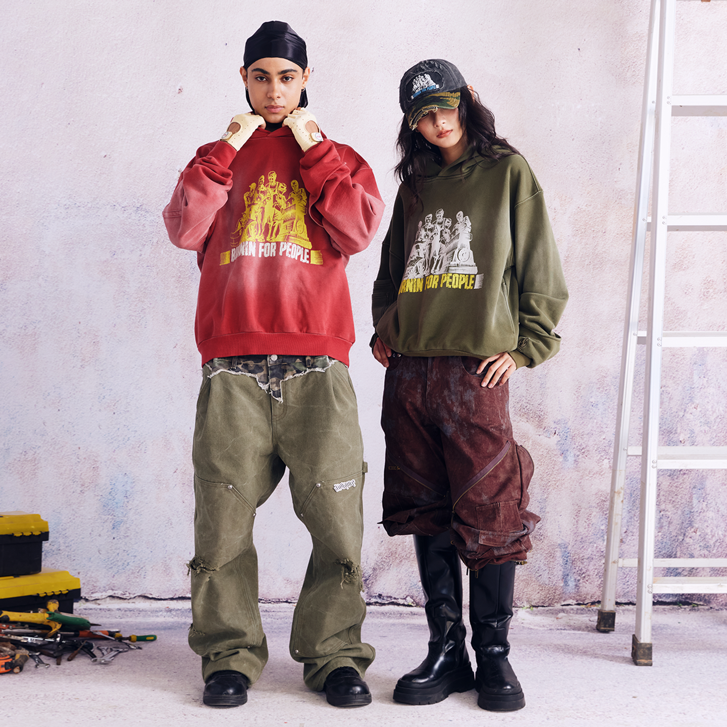 BURNIN Distressed Washed Printed Hoodie - PSYLOS 1, BURNIN Distressed Washed Printed Hoodie, Hoodie, Burnin, PSYLOS 1