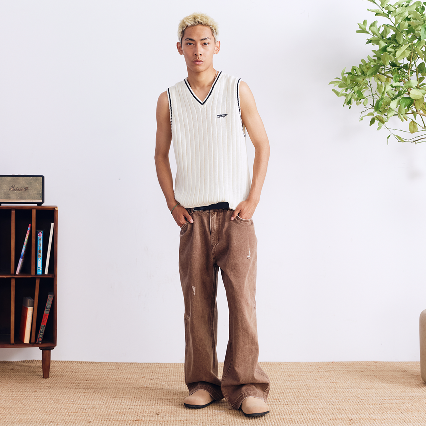 BURNIN* “97’series” v-neck custom knitted vest - PSYLOS 1, BURNIN* “97’series” v-neck custom knitted vest, T-Shirt, Burnin, PSYLOS 1