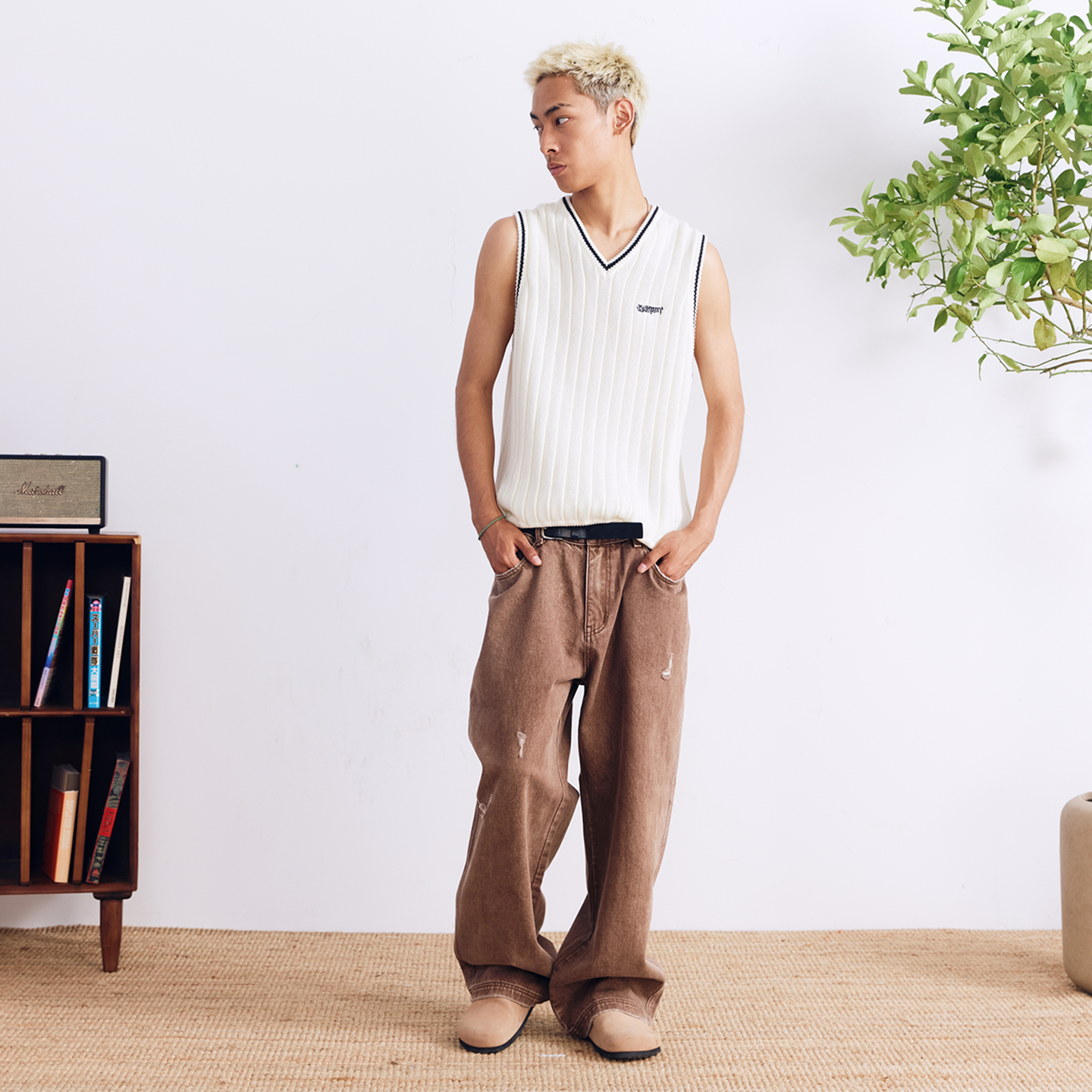 BURNIN* “97’series” v-neck custom knitted vest - PSYLOS 1, BURNIN* “97’series” v-neck custom knitted vest, T-Shirt, Burnin, PSYLOS 1