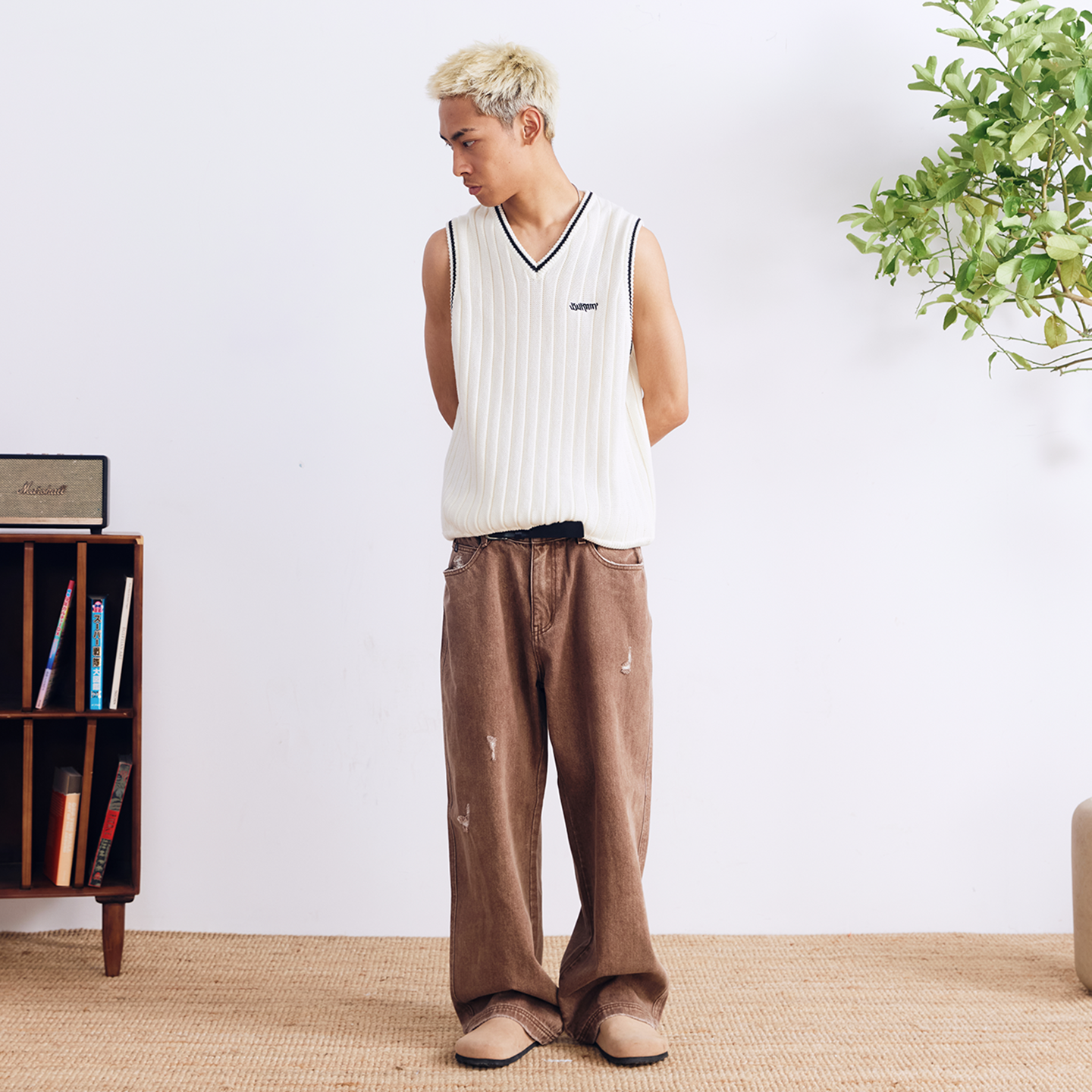 BURNIN* “97’series” v-neck custom knitted vest - PSYLOS 1, BURNIN* “97’series” v-neck custom knitted vest, T-Shirt, Burnin, PSYLOS 1