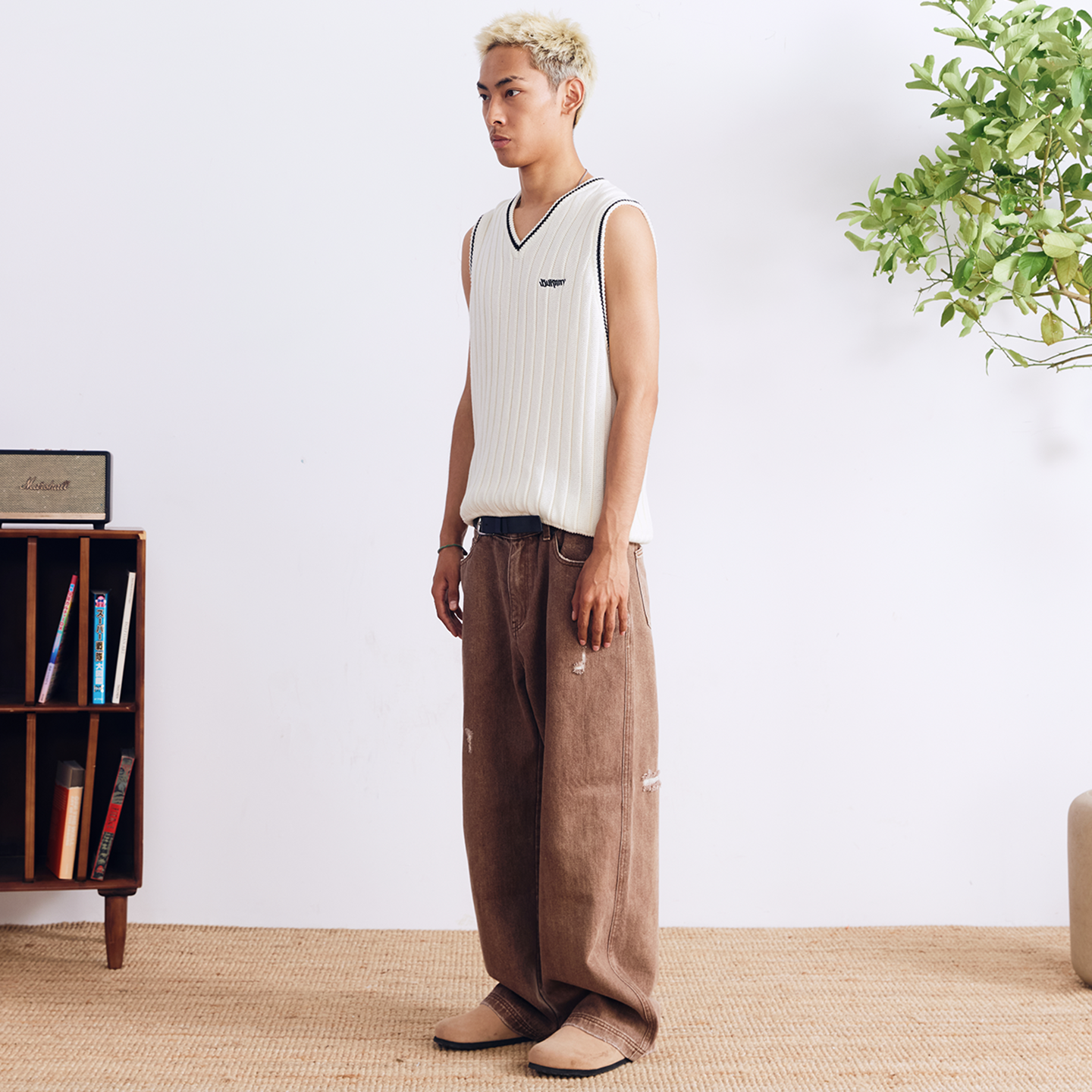 BURNIN* “97’series” v-neck custom knitted vest - PSYLOS 1, BURNIN* “97’series” v-neck custom knitted vest, T-Shirt, Burnin, PSYLOS 1