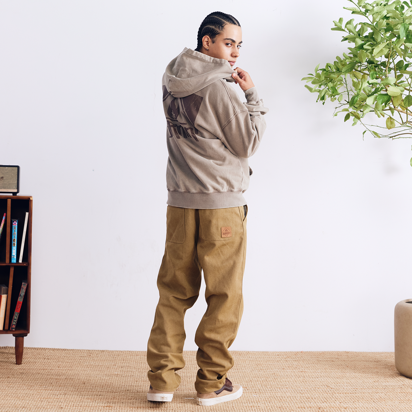 BURNIN* “97’series” worn square logo washed and distressed hooded sweatshirt - PSYLOS 1, BURNIN* “97’series” worn square logo washed and distressed hooded sweatshirt, T-Shirt, Burnin, PSYLOS 1