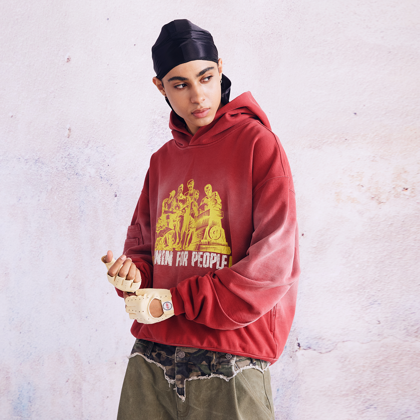 BURNIN Distressed Washed Printed Hoodie - PSYLOS 1, BURNIN Distressed Washed Printed Hoodie, Hoodie, Burnin, PSYLOS 1