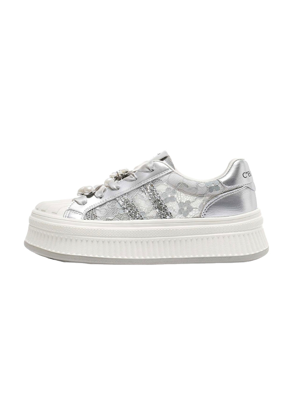 C.BANNER丨Shell head silk ribbon lace low-top sneakers - PSYLOS 1, C.BANNER丨Shell head silk ribbon lace low-top sneakers, Chunky Sneakers, C.BANNER, PSYLOS 1