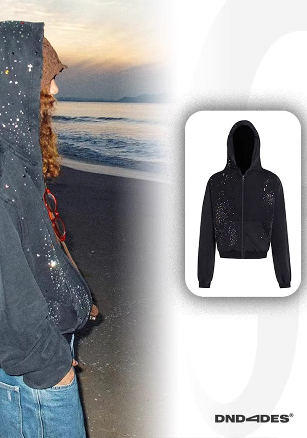 DND4DES丨Colorful Rhinestone Hoodie - PSYLOS 1, DND4DES丨Colorful Rhinestone Hoodie, Hoodie, DND4DES•JAPAN, PSYLOS 1